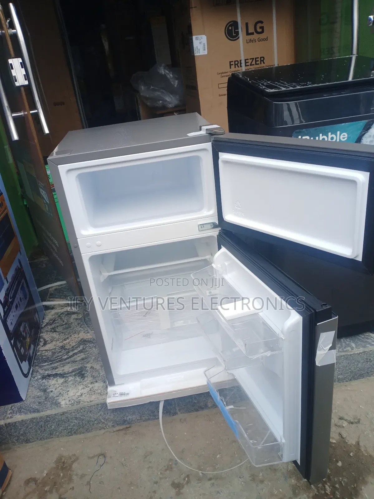 87 Liters Hisense Double Door Refrigerator, Silver Color,1 Yr Warranty