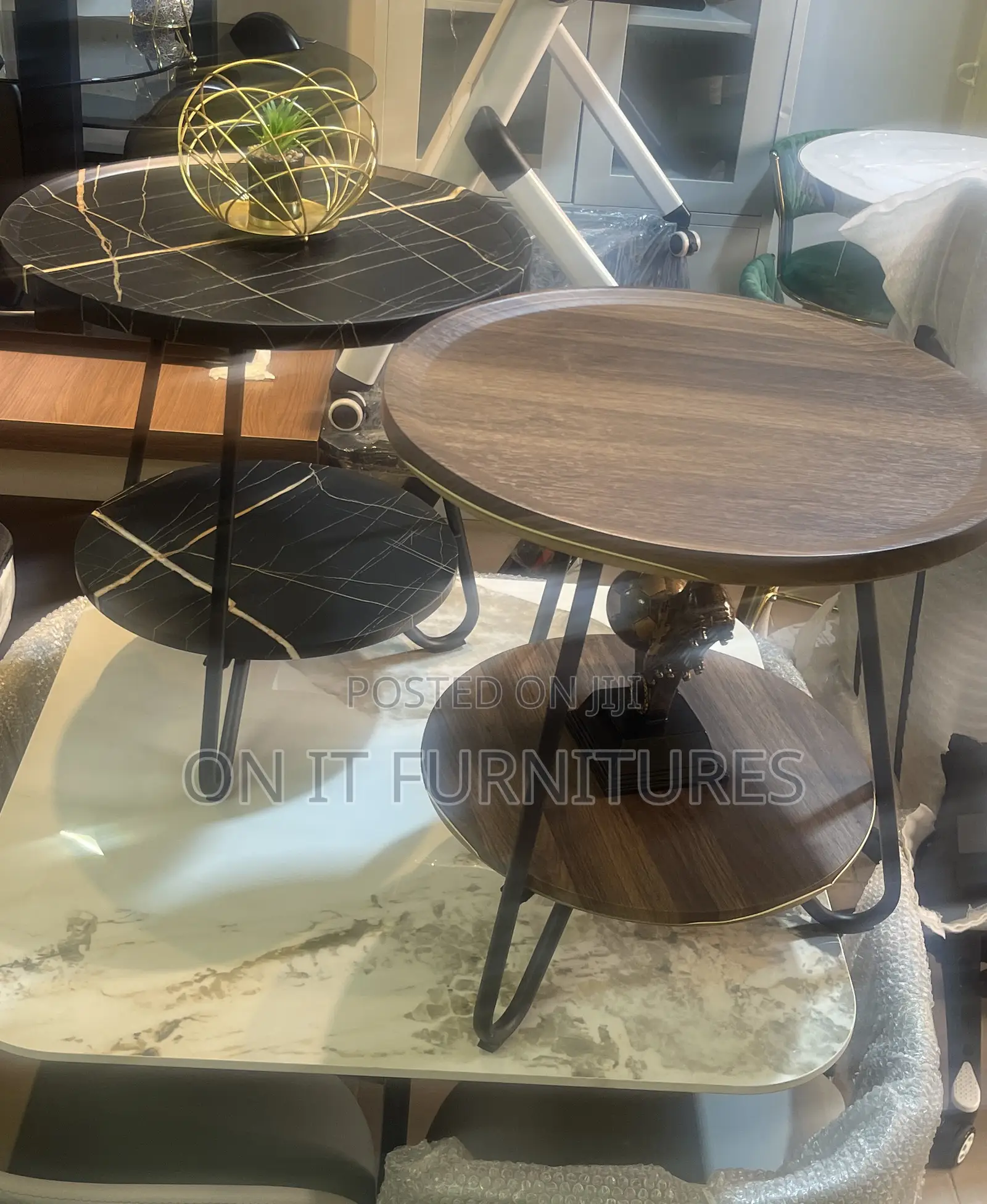 The Nest Table" – Unique Double-Layer Wood Metal Centerpiece