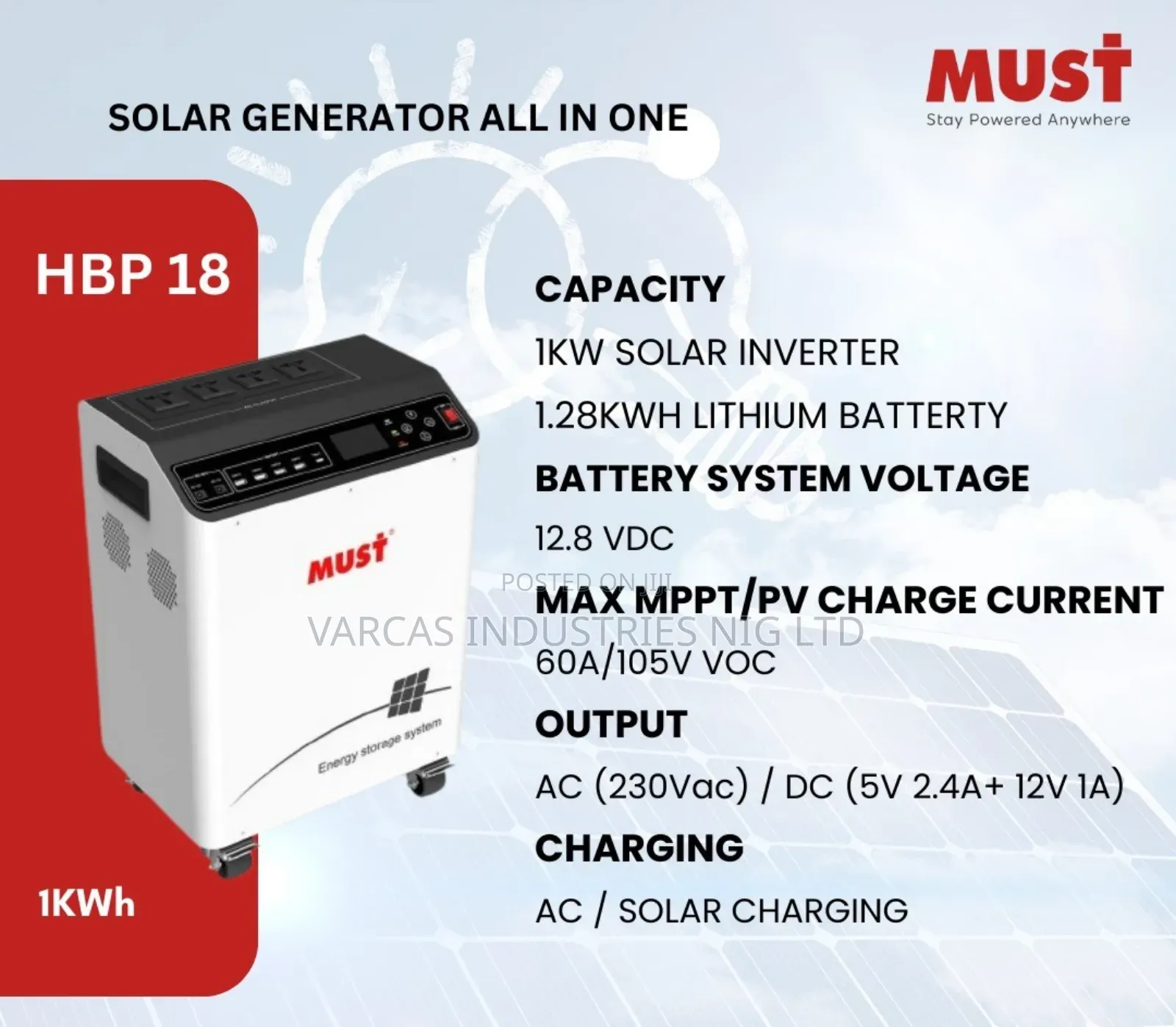 Must 1kva Solar Generator