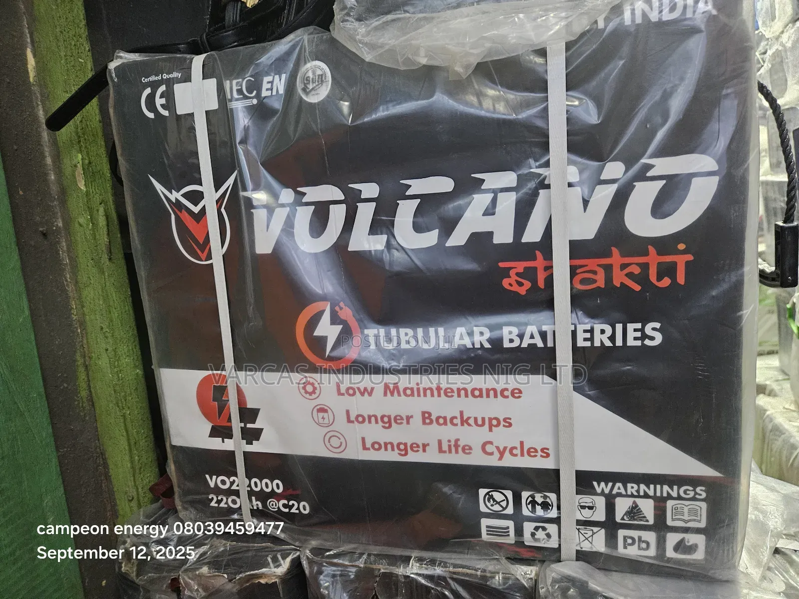 Volcano 220ahp Tubular Batteries