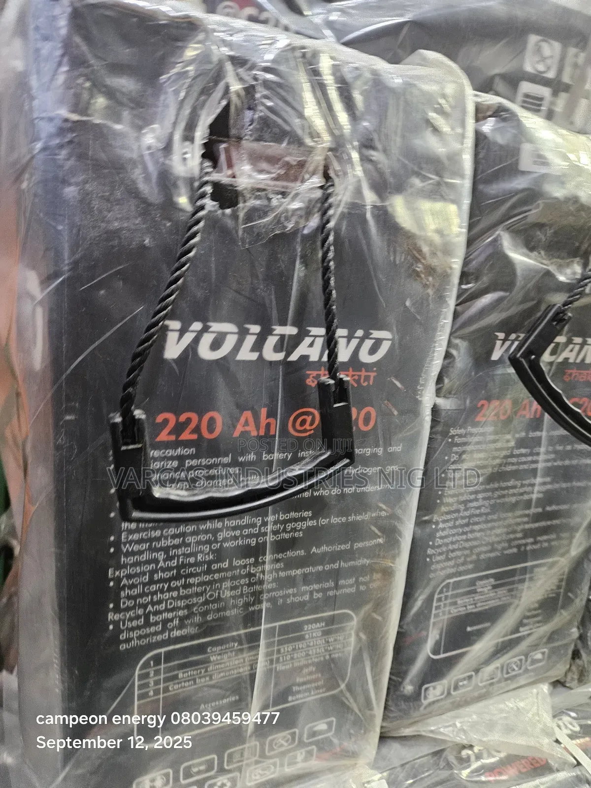 Volcano 220ahp Tubular Batteries