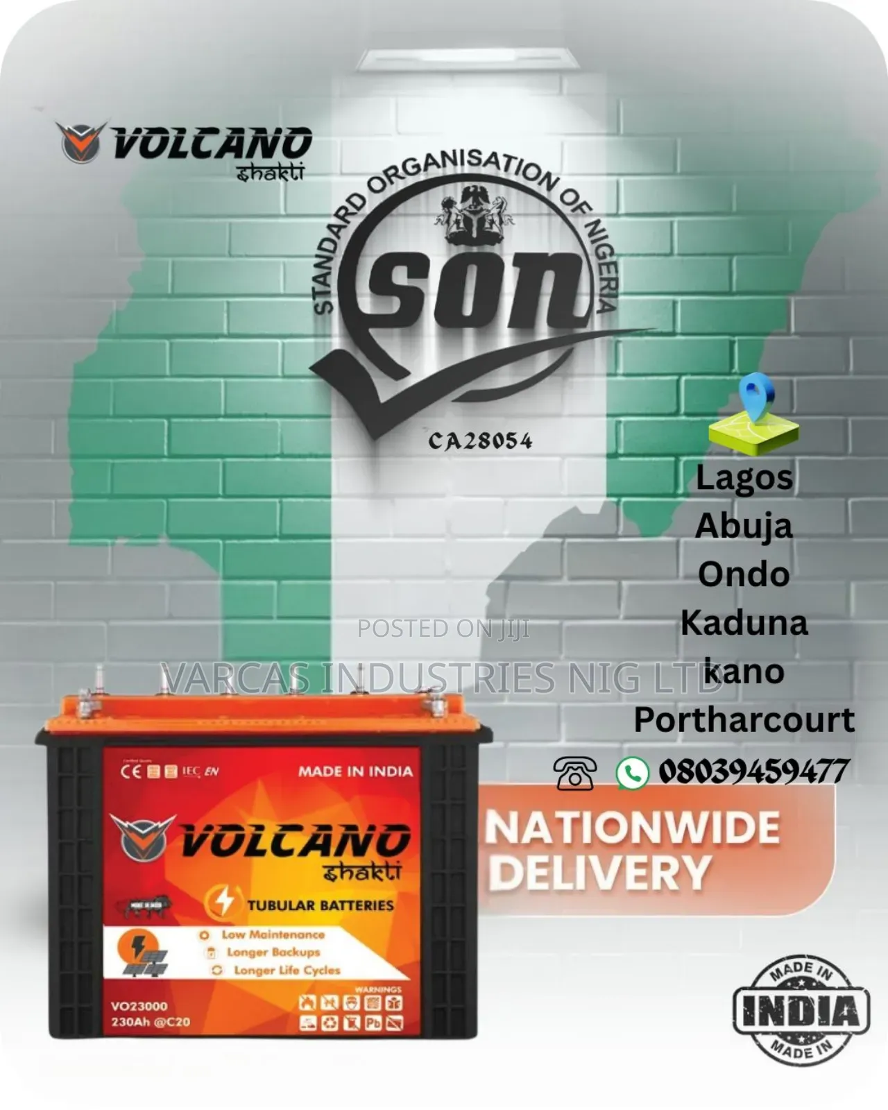 Volcano 220ahp Tubular Batteries