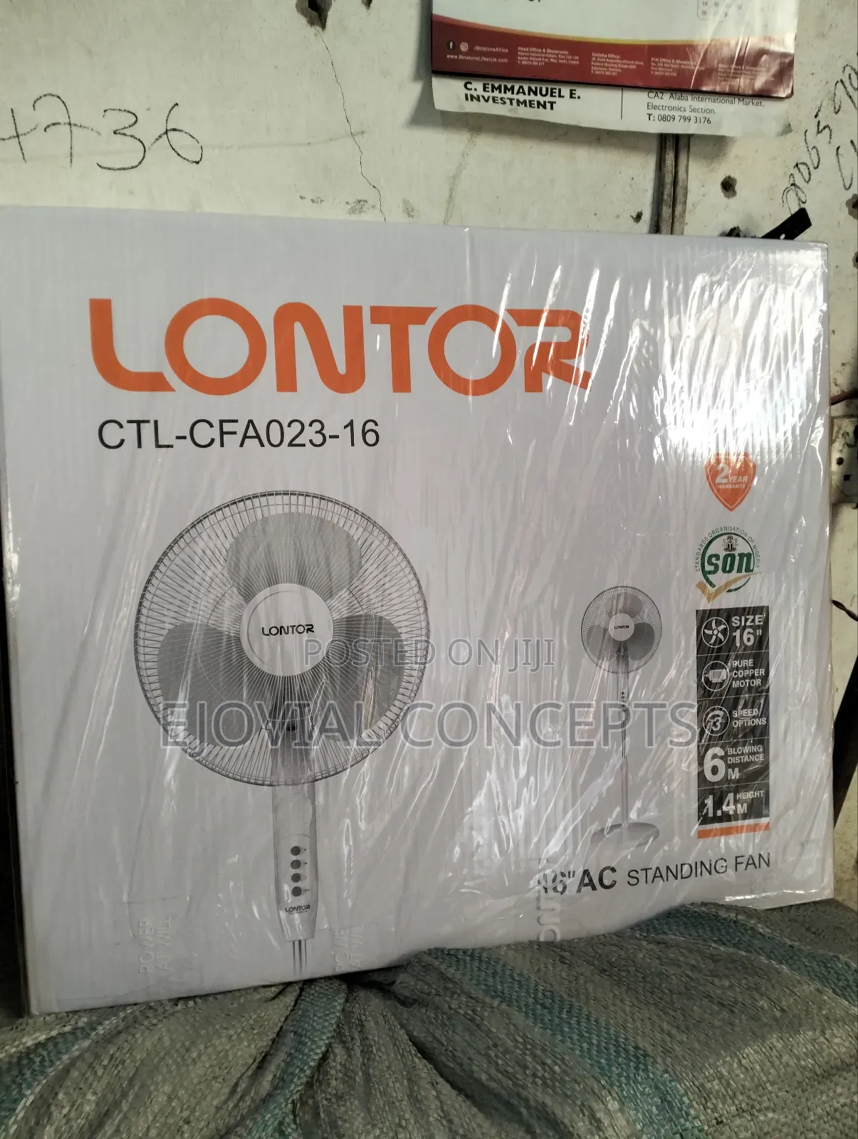 Lontor 18" Rechargeable Fan