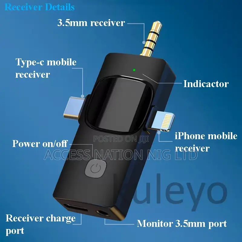 F11-2 3 In 1 Wireless Clip Collar Lavalier Microphone Video Recording