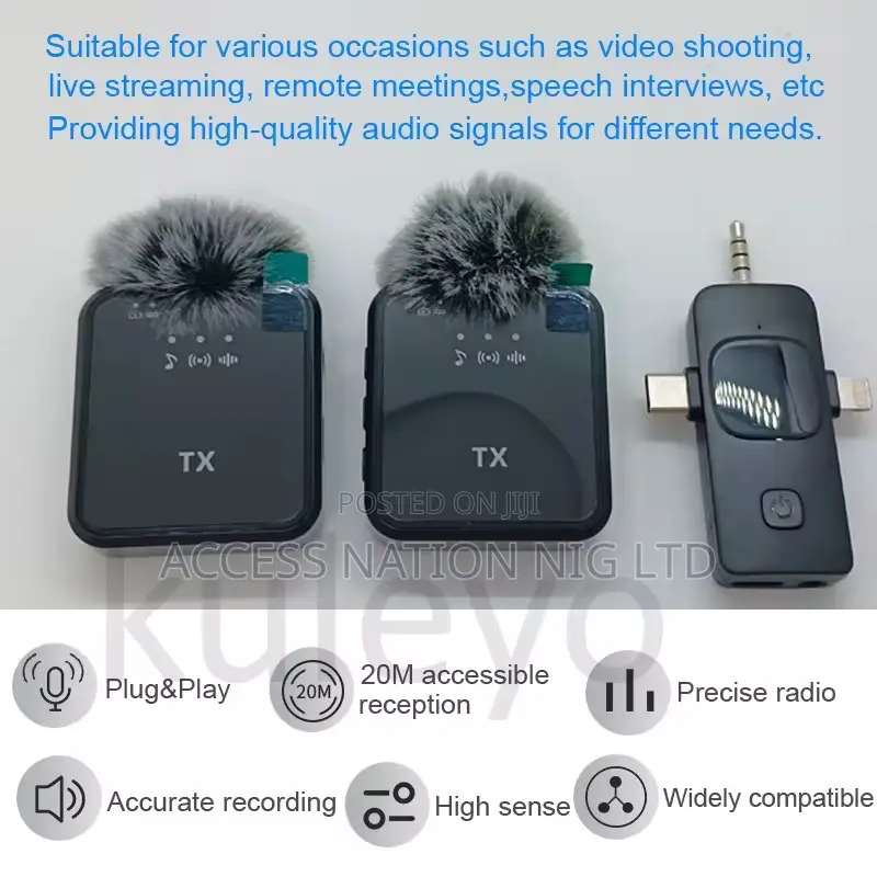 F11-2 3 In 1 Wireless Clip Collar Lavalier Microphone Video Recording