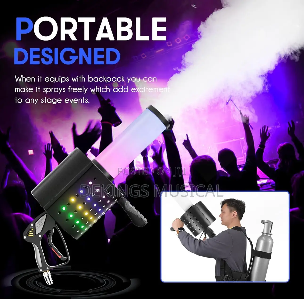 Co2 Handheld Confetti Gun - Party Cannon for Stage, Clubs, Weddings