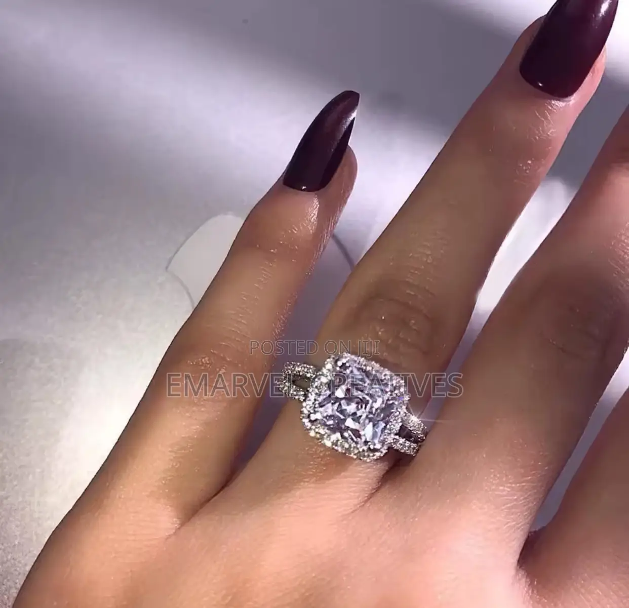 925 Sterling Silver Engagement/Wedding Ring - Size 7
