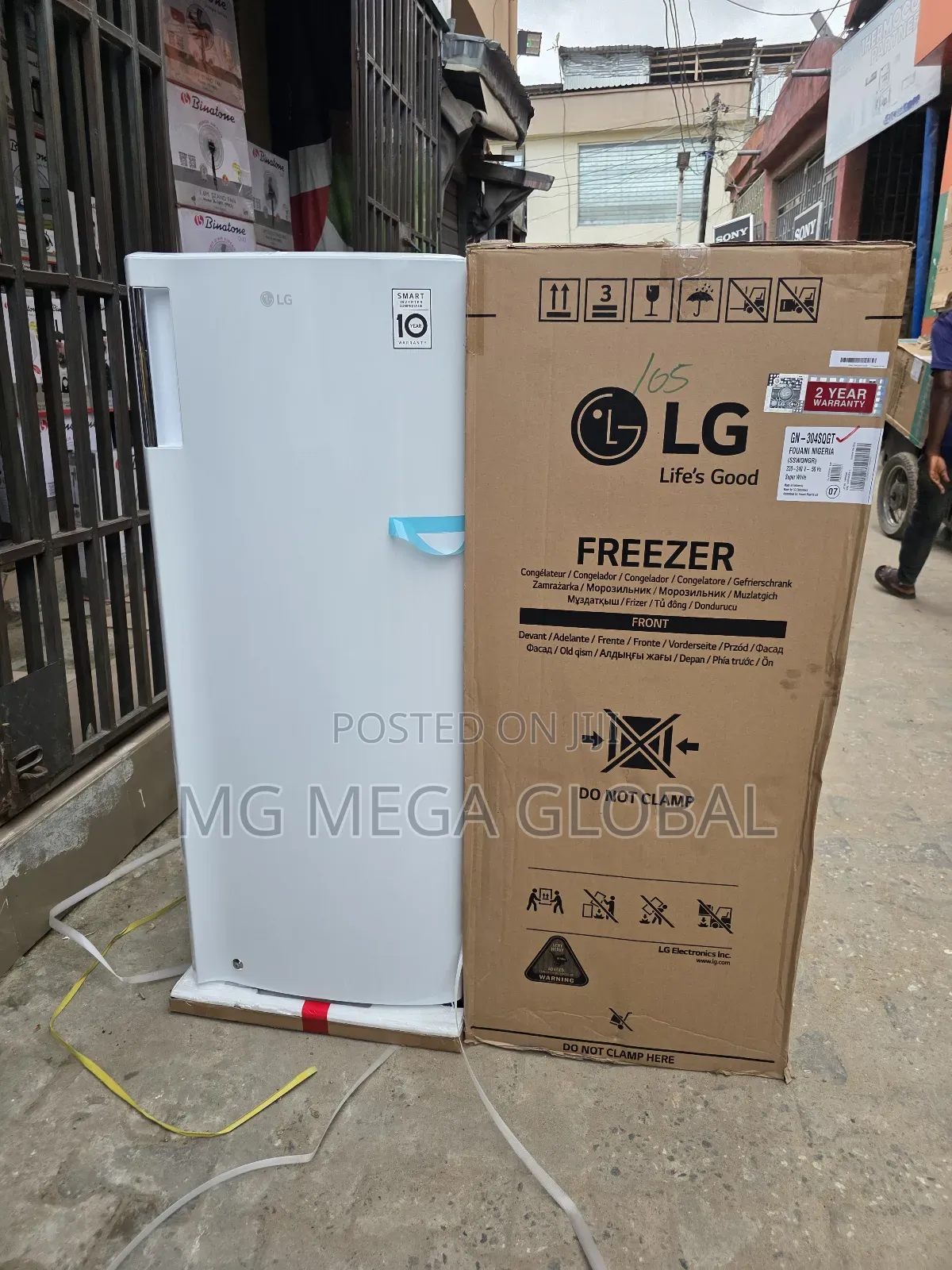 Lg Standing Freezer 168l Silver (Gn-304sl)