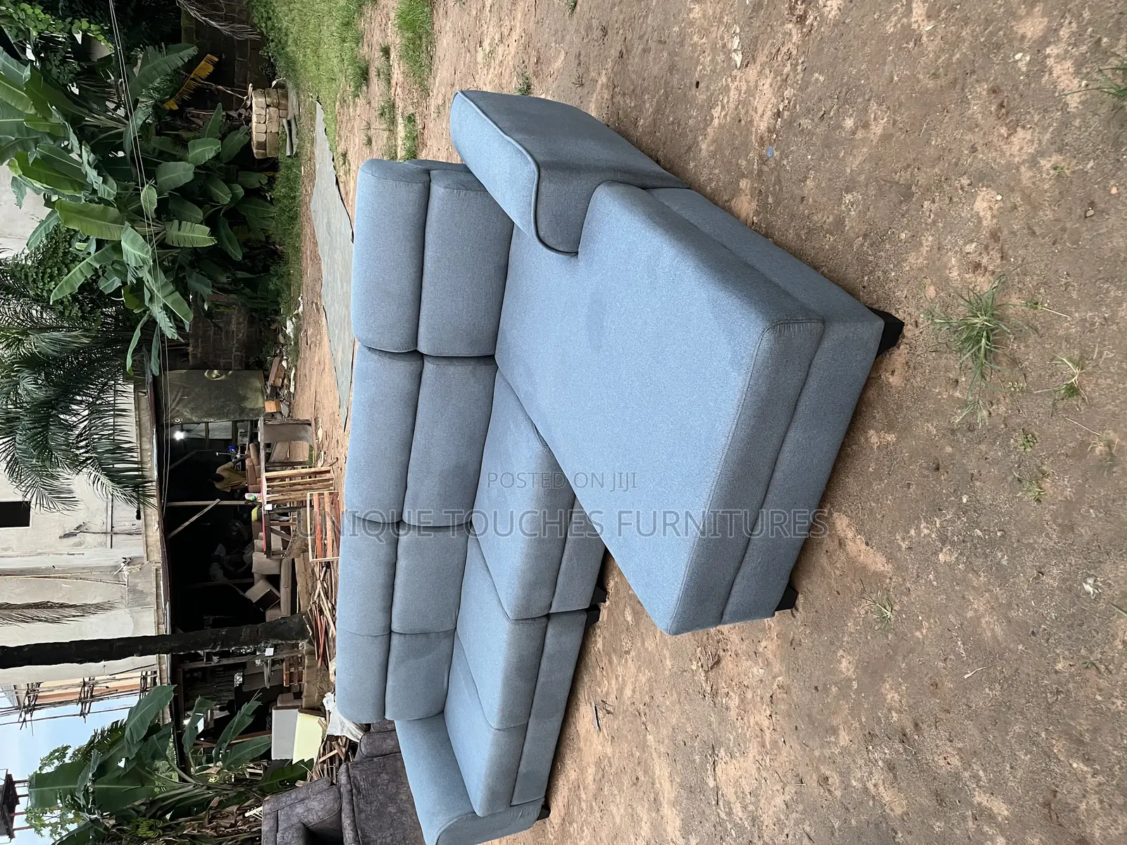 Unique Touches Gray L Form Sofa