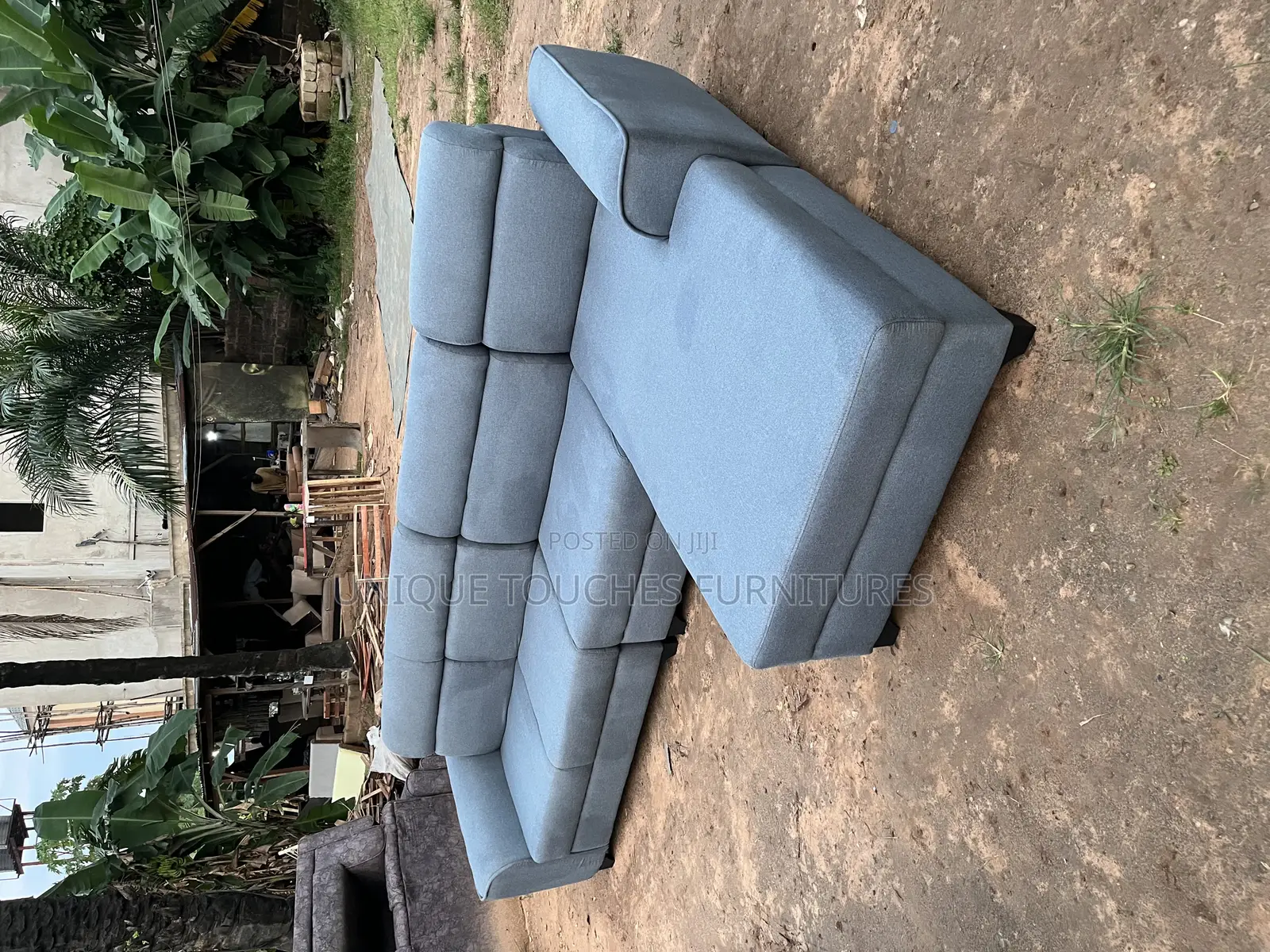 Unique Touches Gray L Form Sofa
