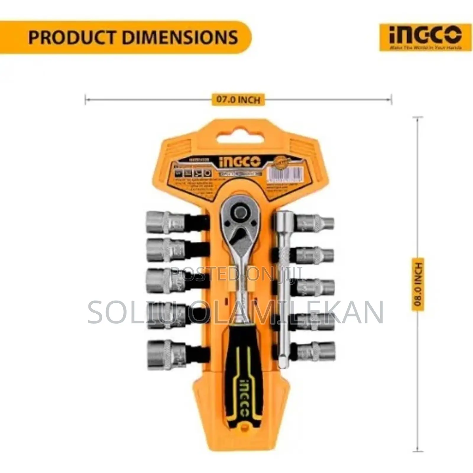 Ingco Rachet Socket Half Inch - 12 Pieces