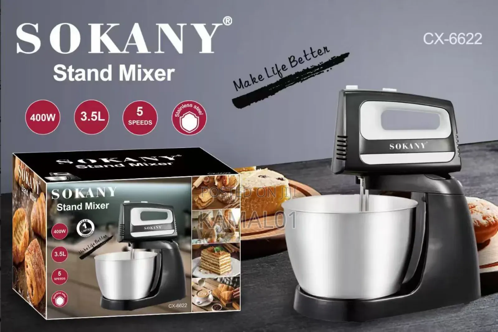 Sokany Electric Stand Mixer - 3.5l - 400w