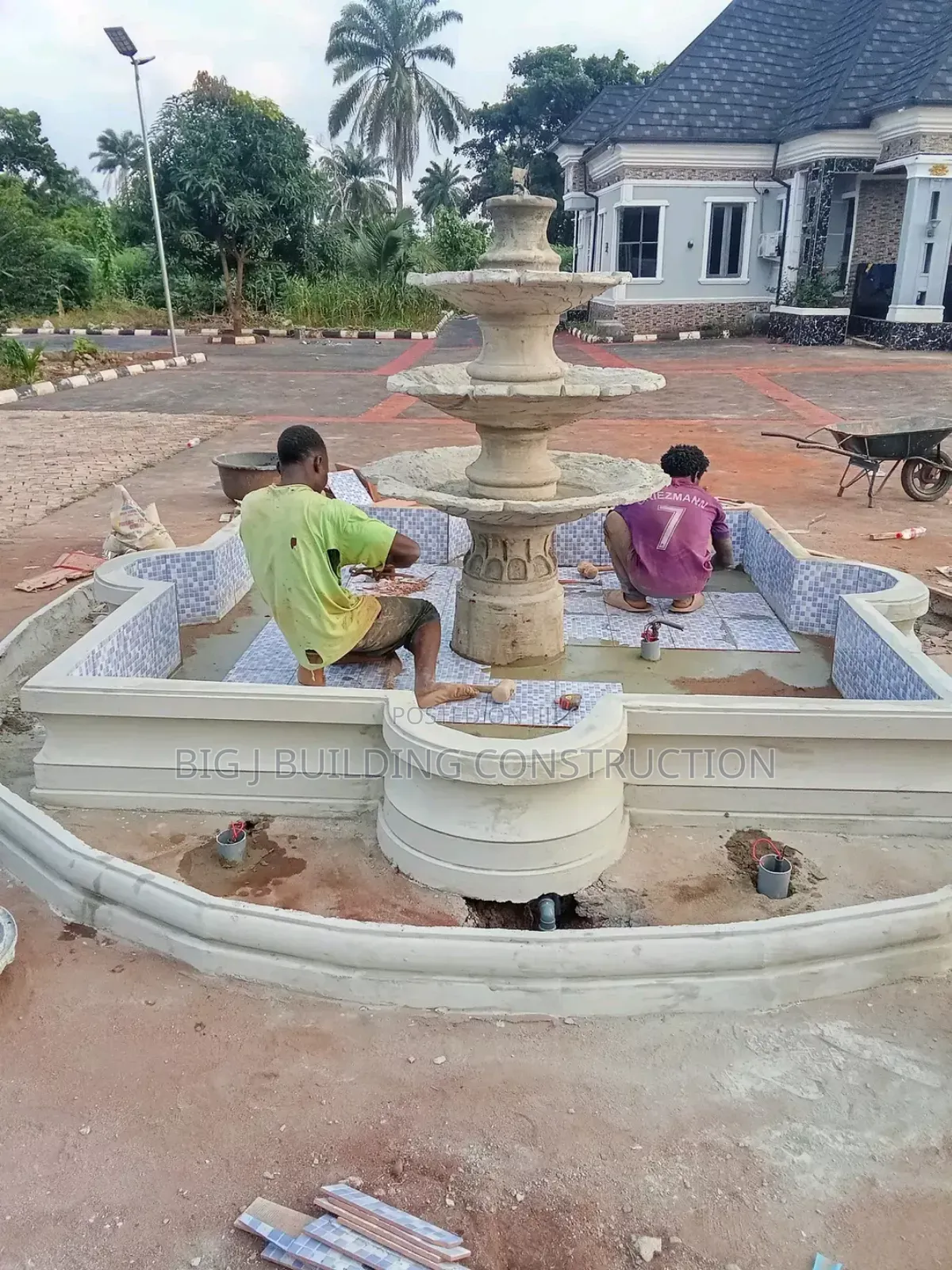 Artwork Fountain Stone and Pool Construction