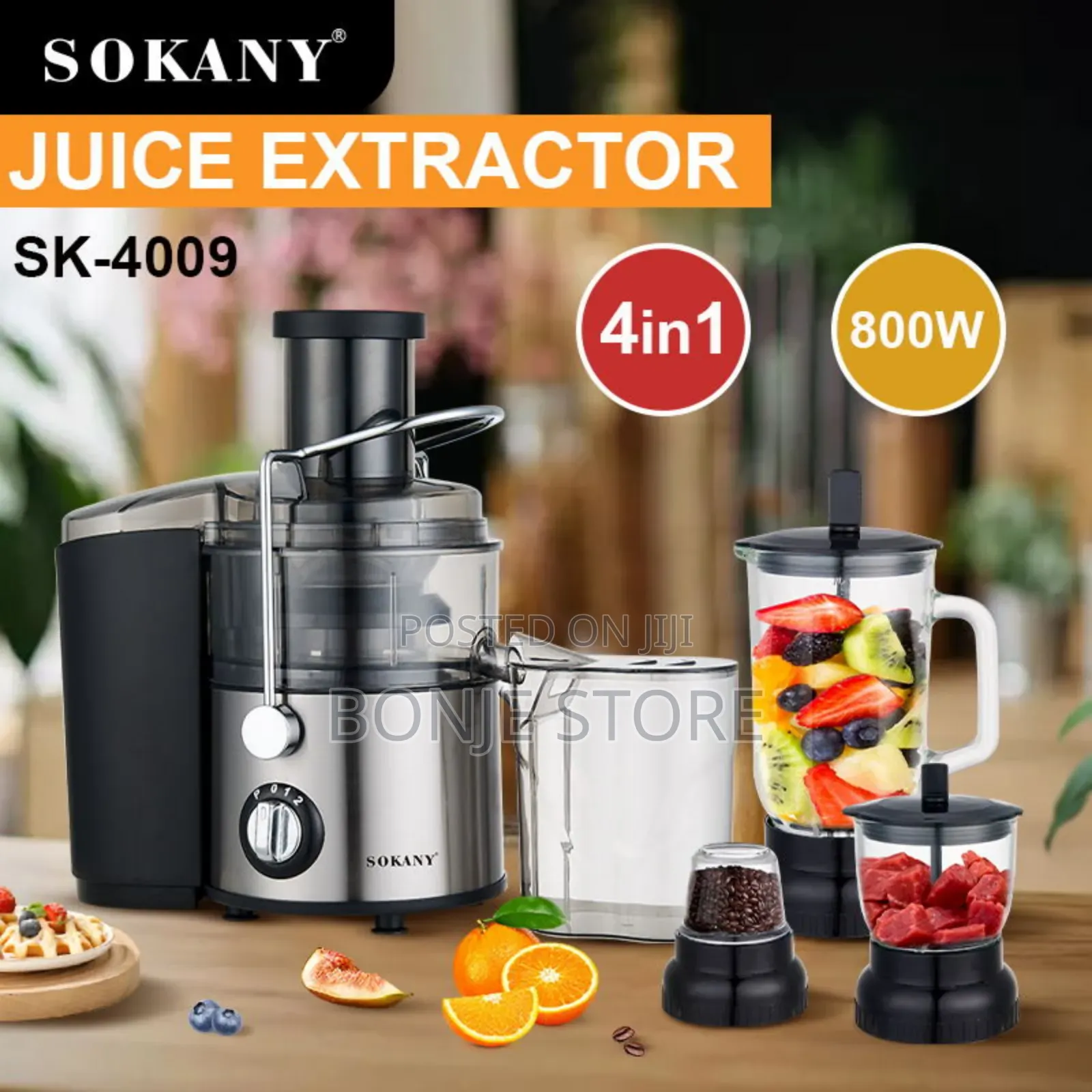 Sokany 4in1 Slow Juicers Extractor 800w Strong Motor Blender Juicer