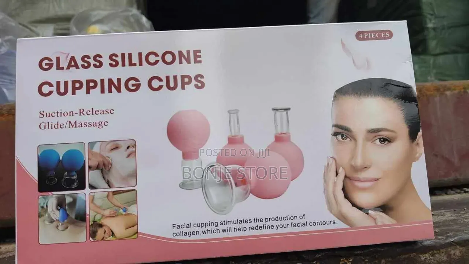 Glass Silicone Facial Cupping Cups - Suction Release Glide/Massage