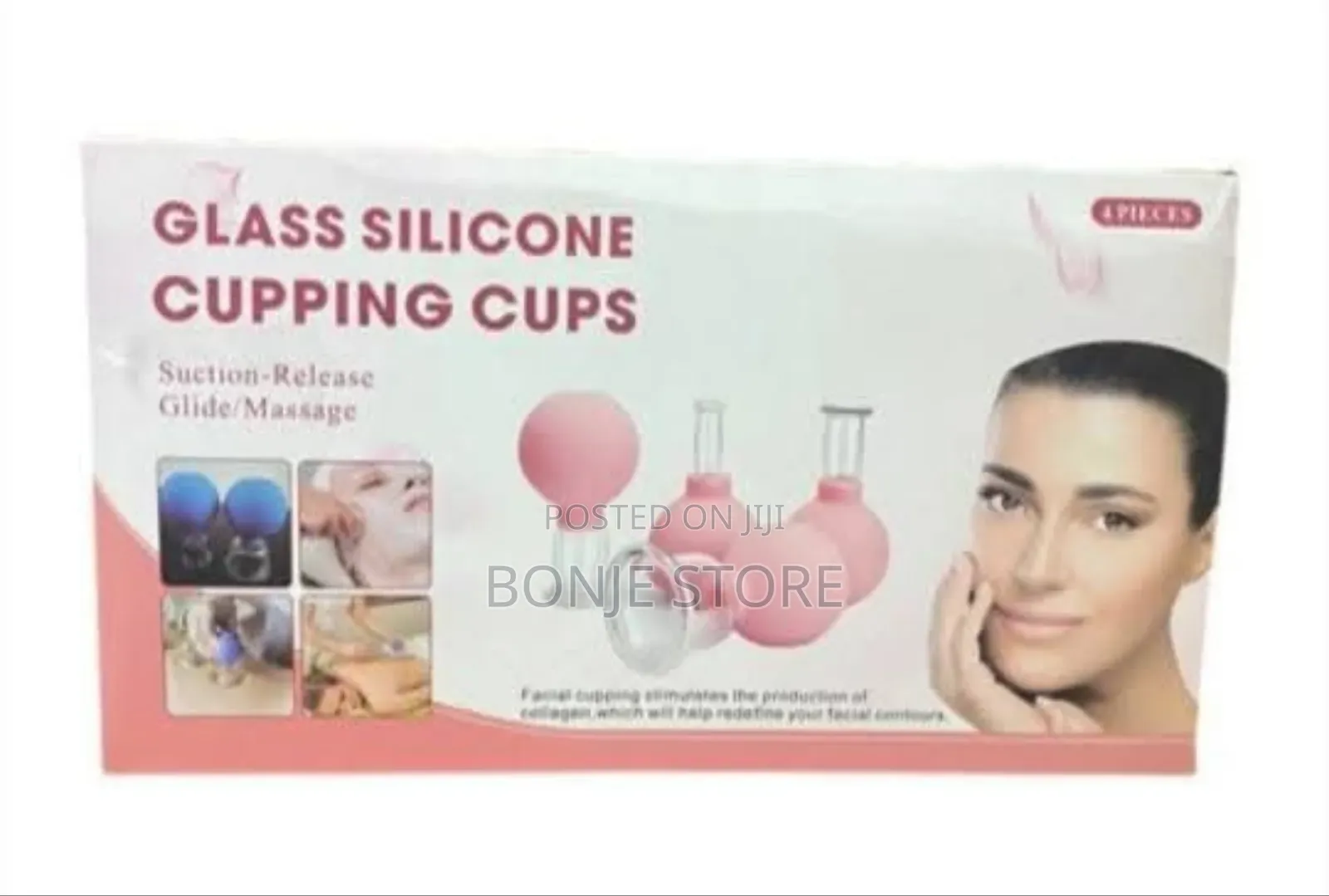 Glass Silicone Facial Cupping Cups - Suction Release Glide/Massage