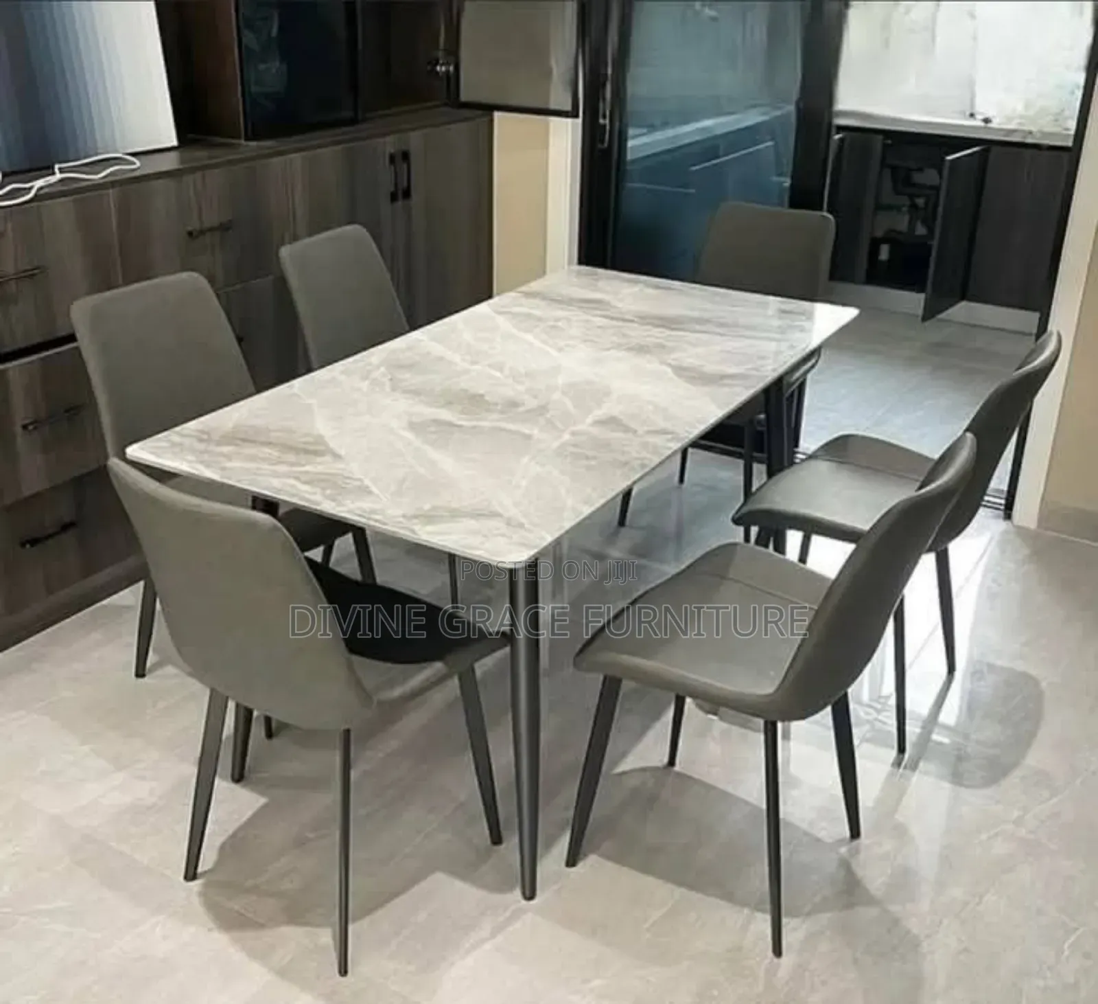 Grey Colour Dinning Table and Chairs