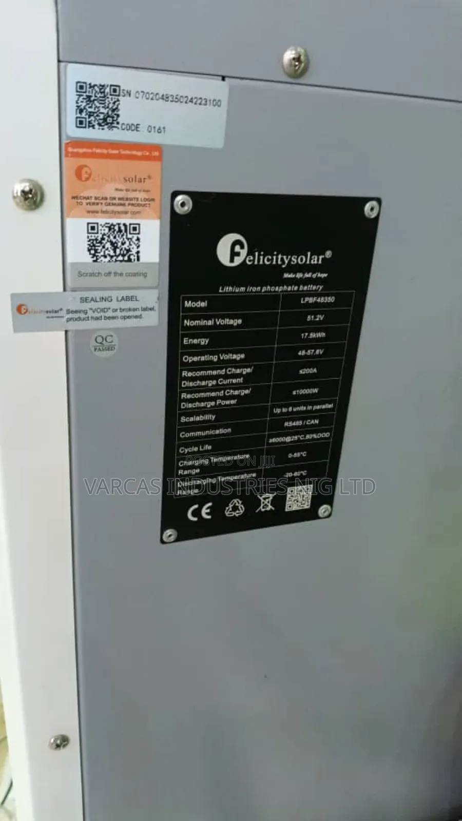 Felicity 15kw Lithium Iron Battery