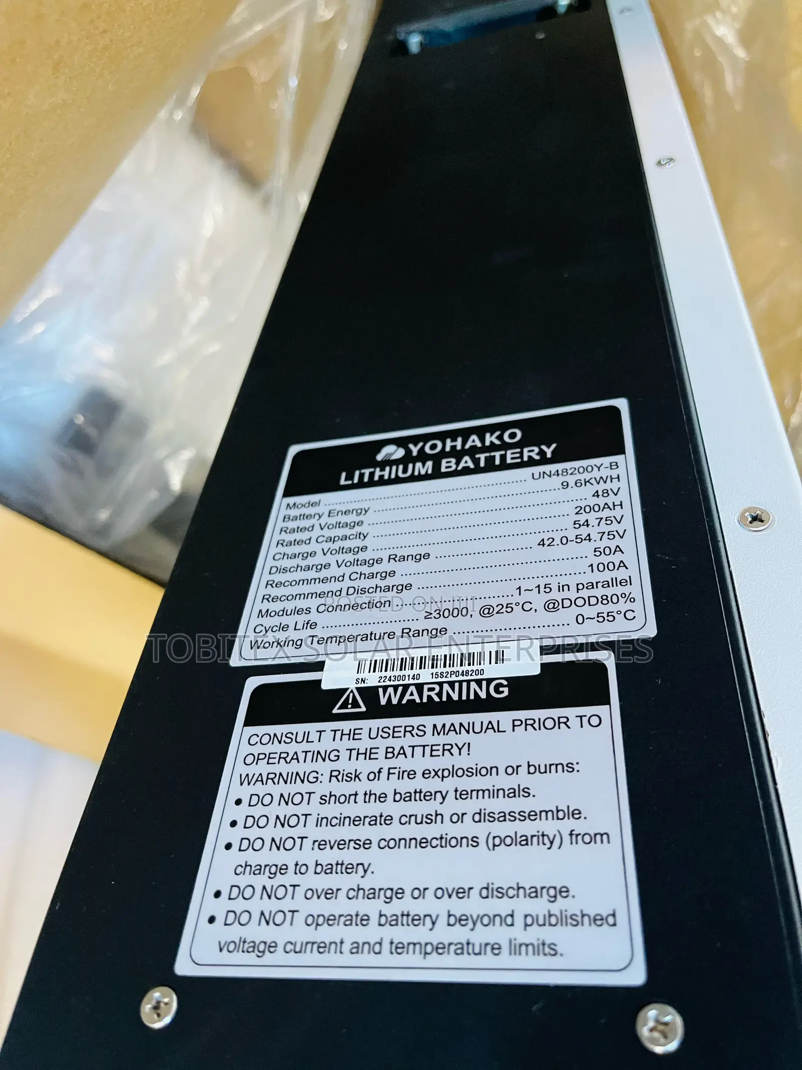 10kilowatts Lithium Batteries Yohako System 48v