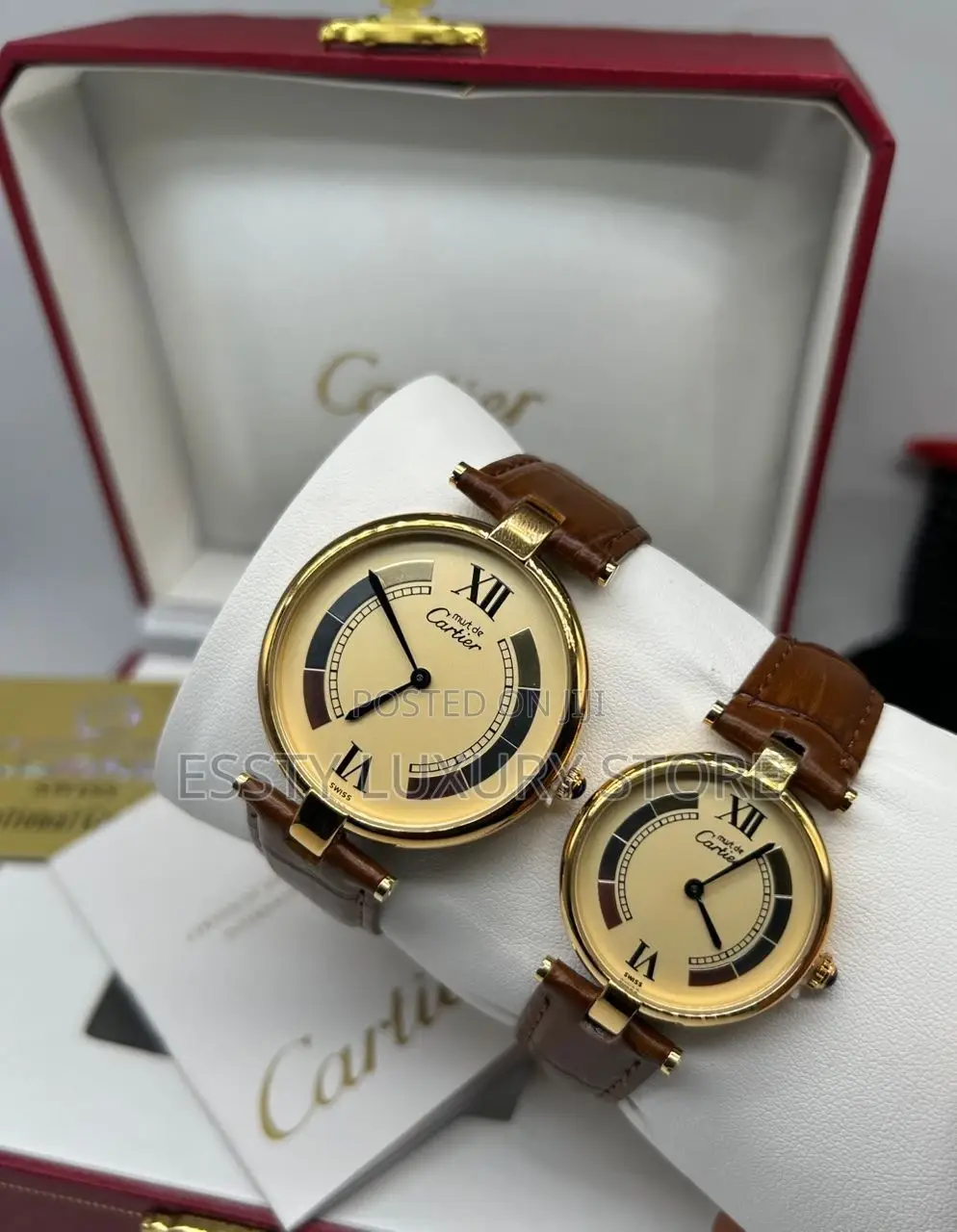 High Quality Luxury Cartier Leather Wristwatch