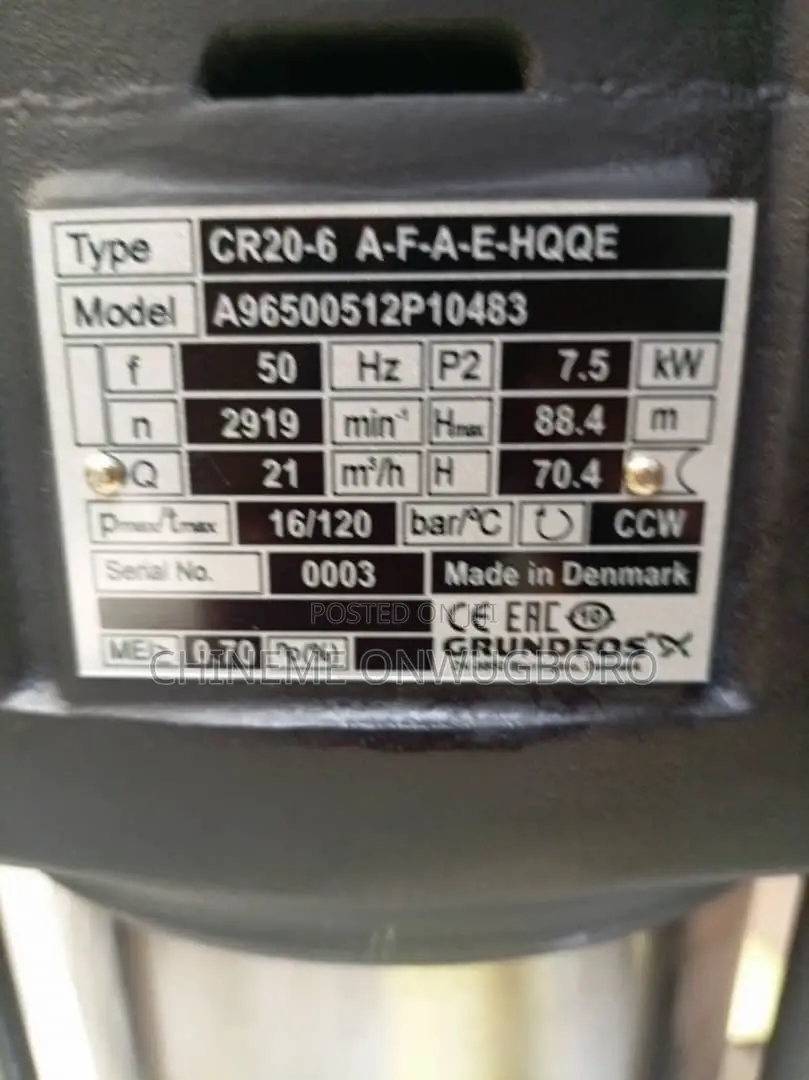 Groundfos 7.5 Kw Pump