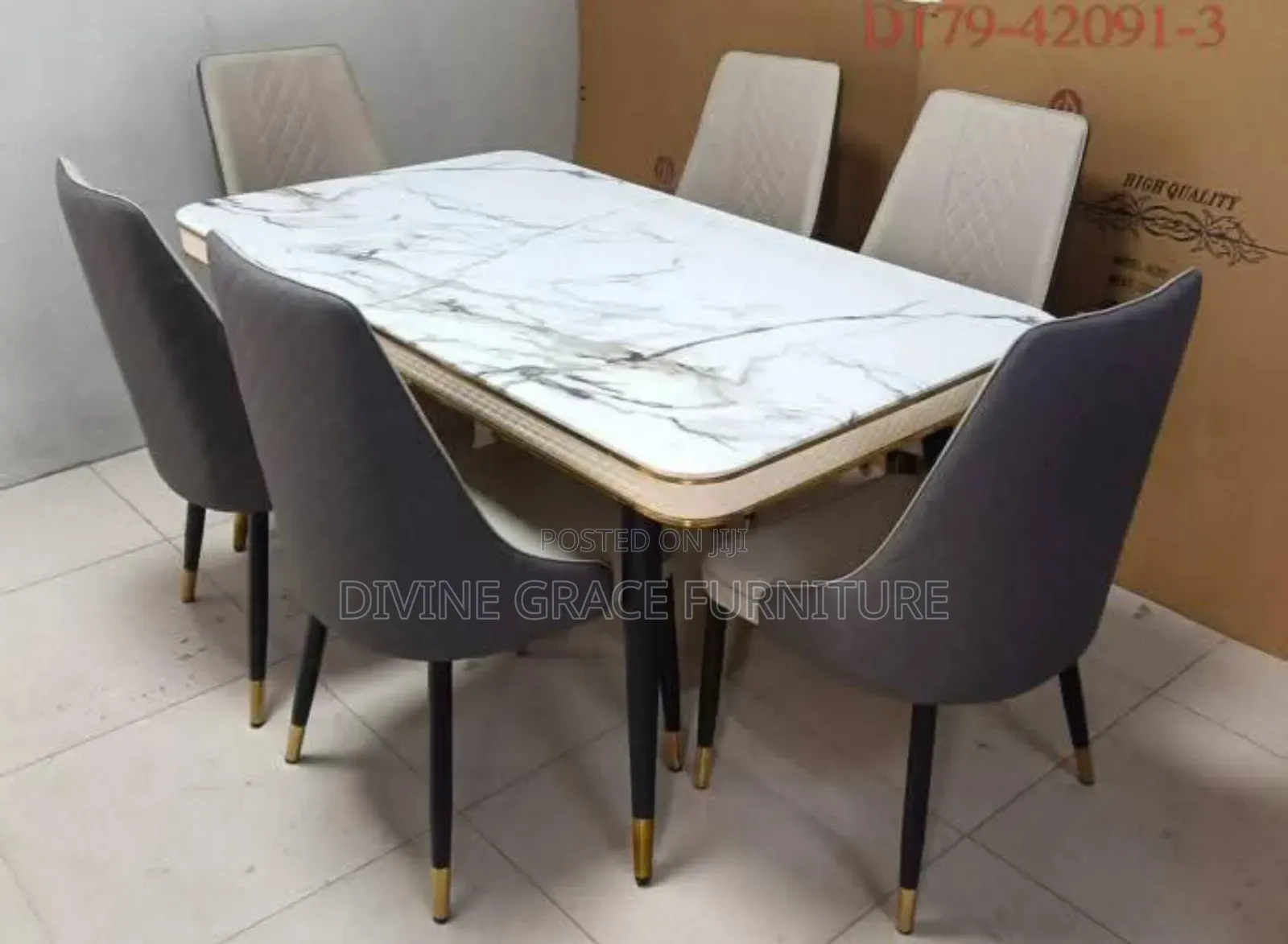 Classic Dinning Table by Six Chairs