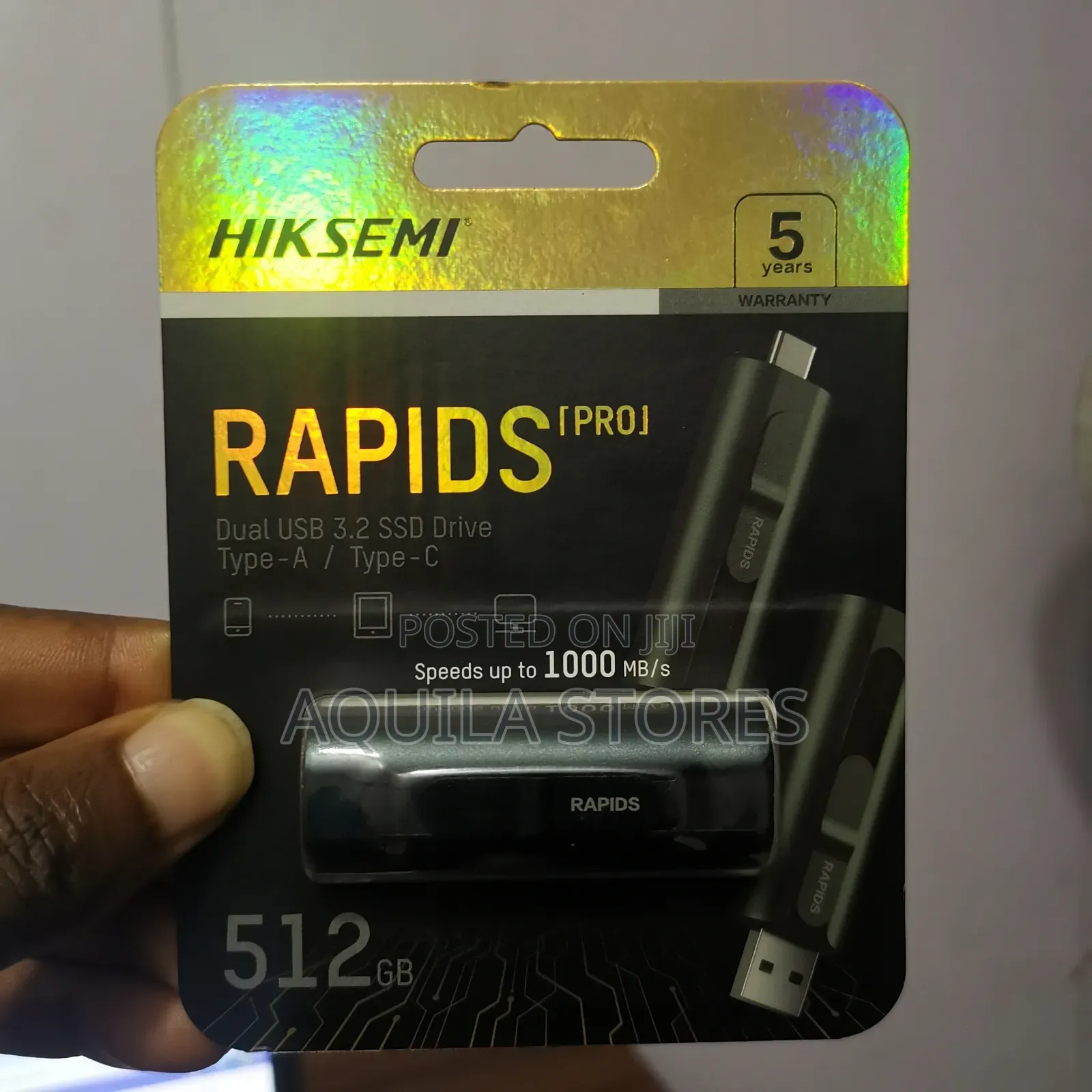 Hiksemi 512gb Rapids Pro Dual Usb 3.2 Gen 2 Portable SSD