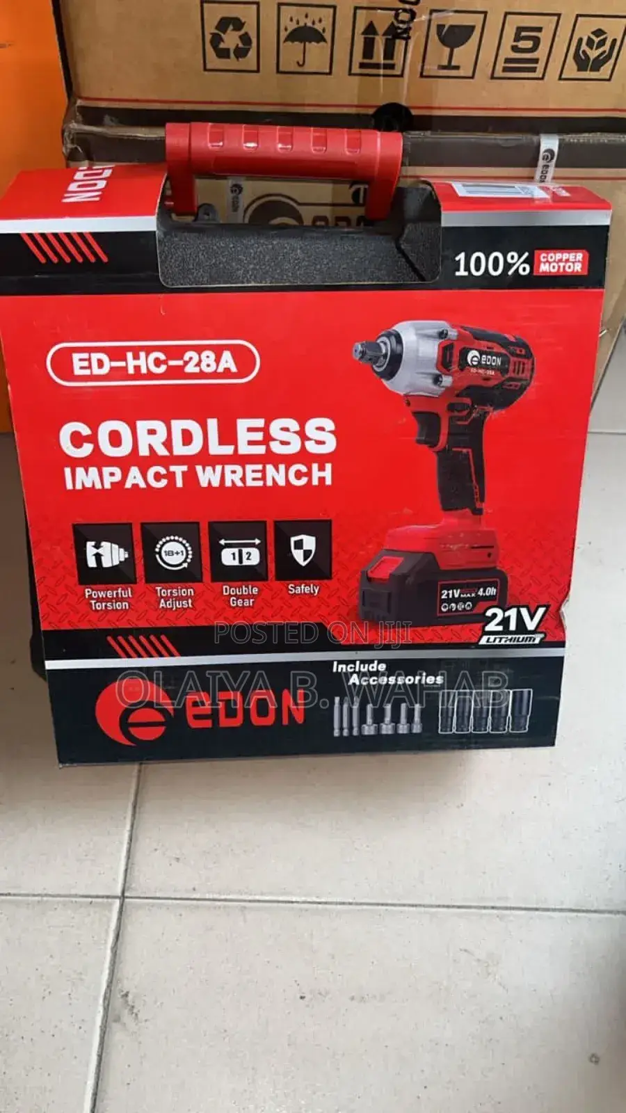 Edon 21v 4.0ah Cordless Impact Wrench – Heavy Duty Power Tool