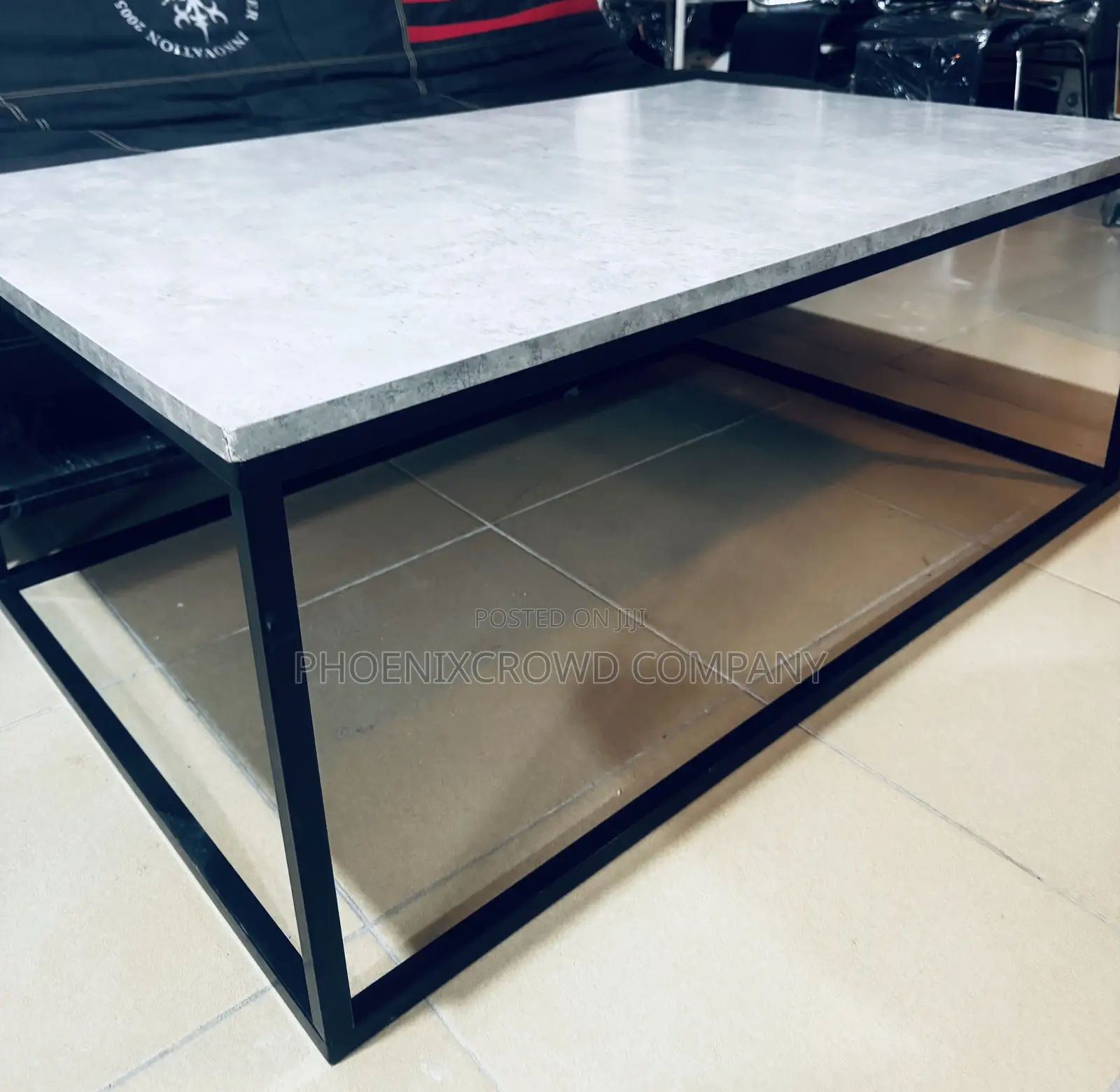 Modern Rectangular Table With a Marble Effect