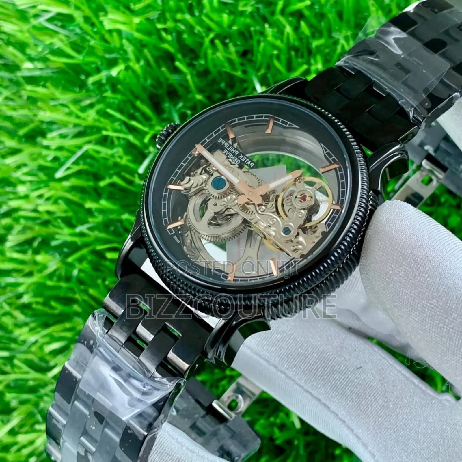Original Patek Philippe Black Stainless Steel Mechanical Watch