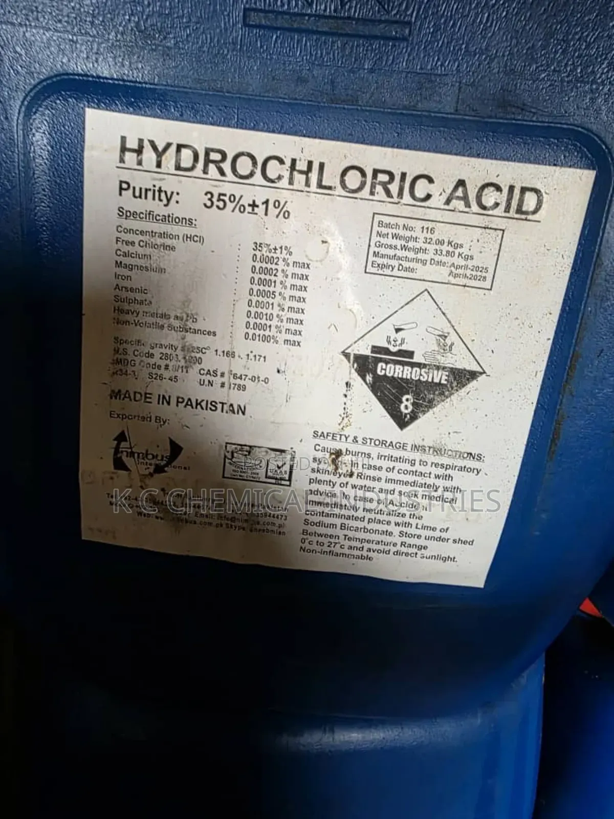 Hydrochloric Acid (Hcl)