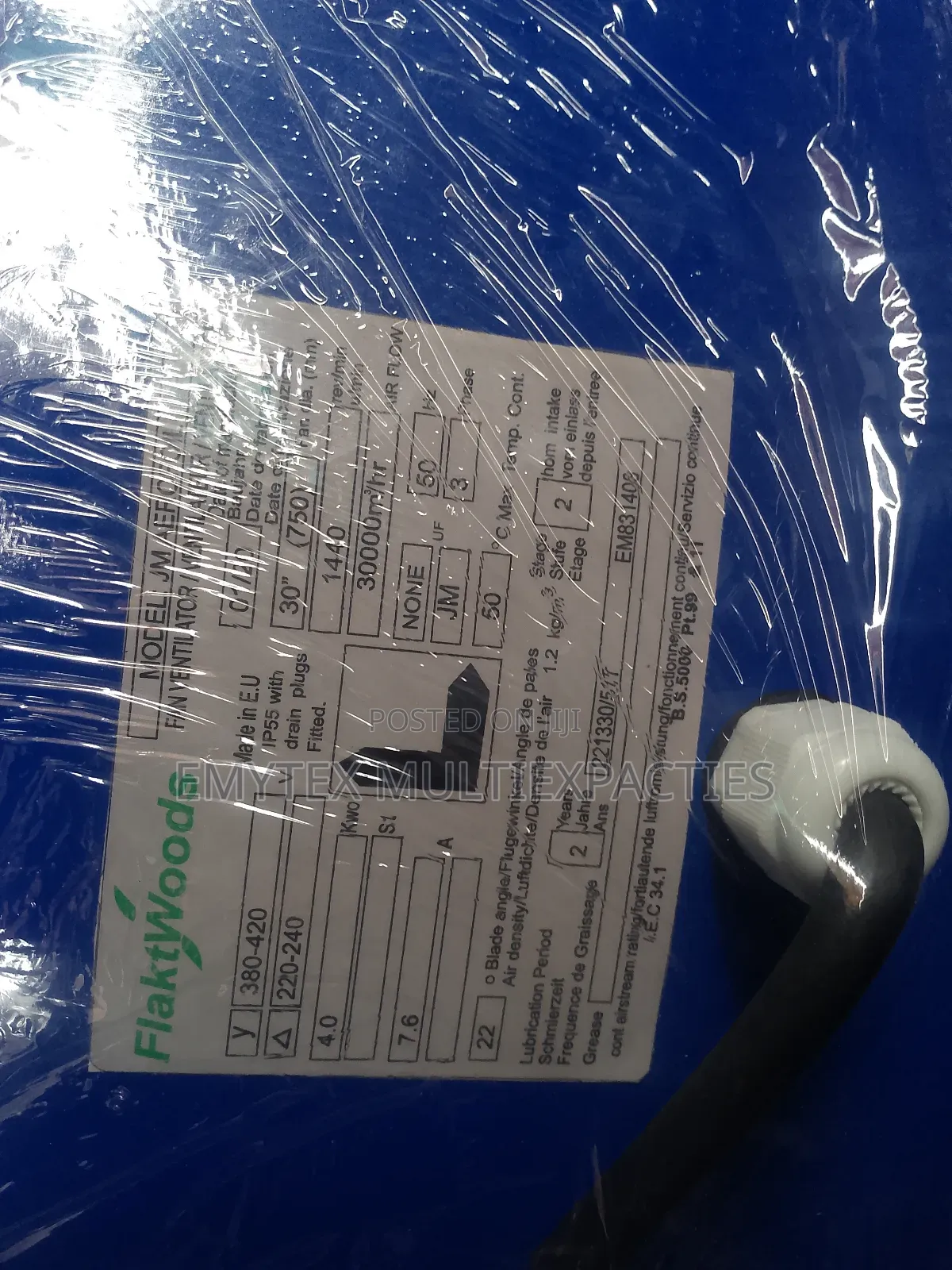 Flaktwoods Extractor Fan 750mm 380v 1440rpm