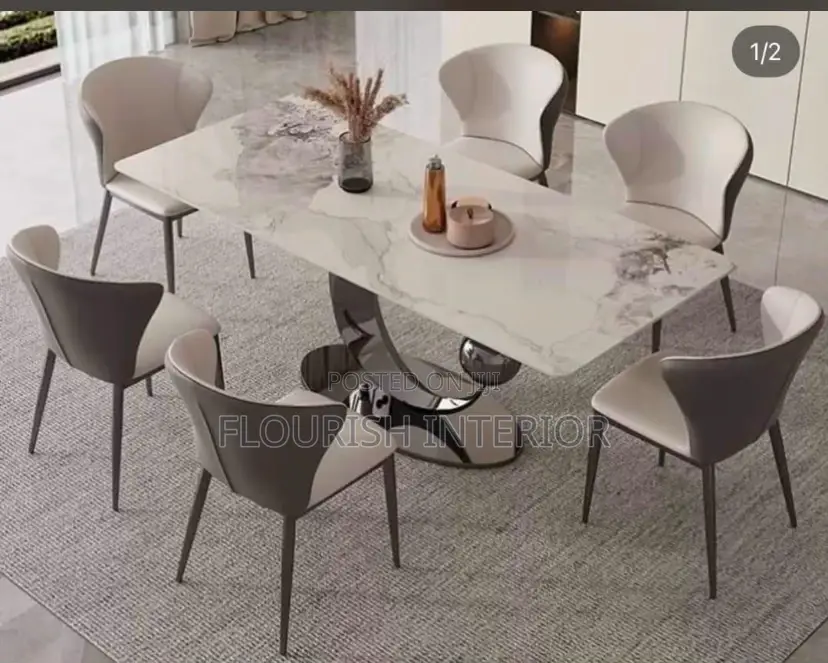 High Quality Imported Luxury Marble Dining by 6