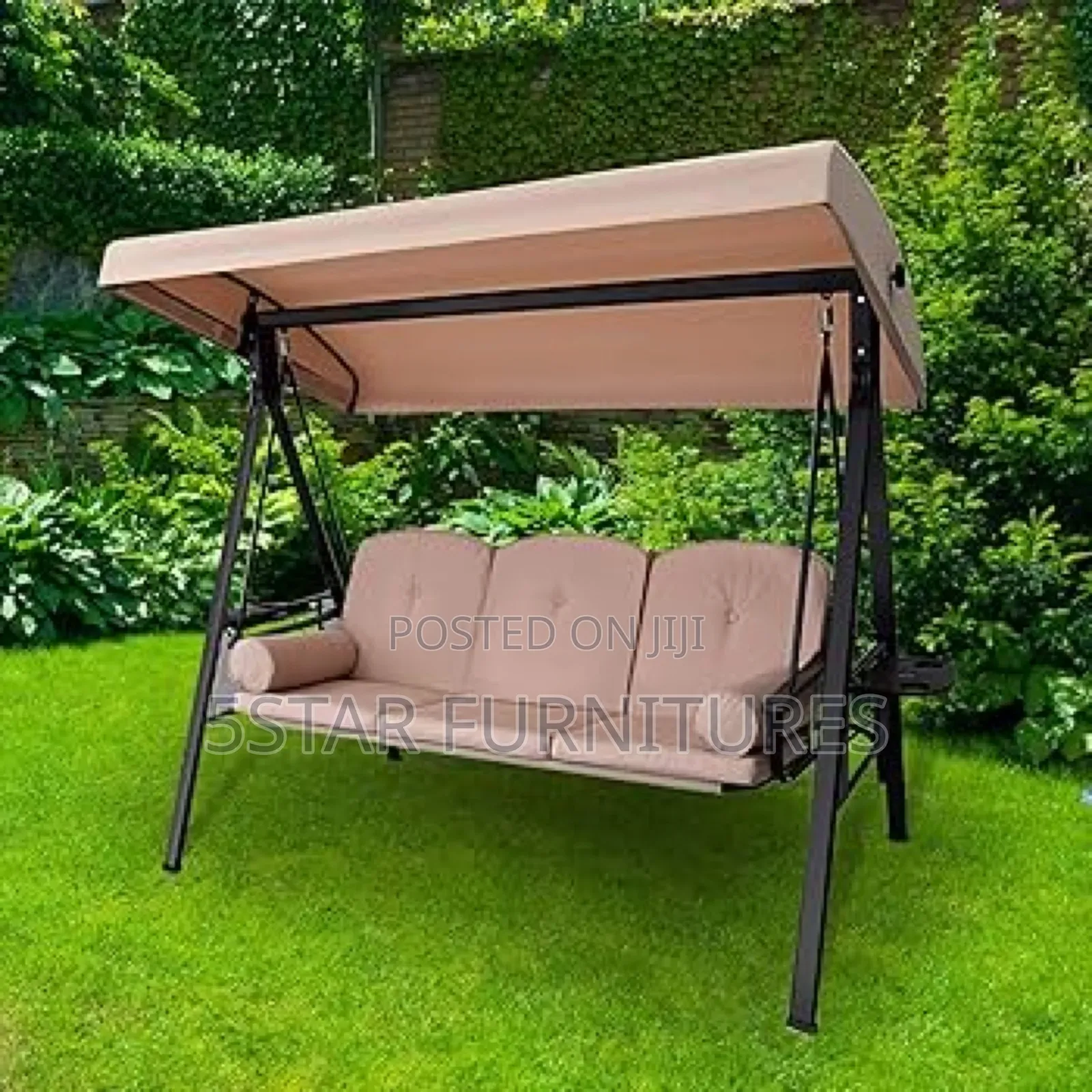 3 Seat Outdoor Porch Swing Hammock With Steel Frame