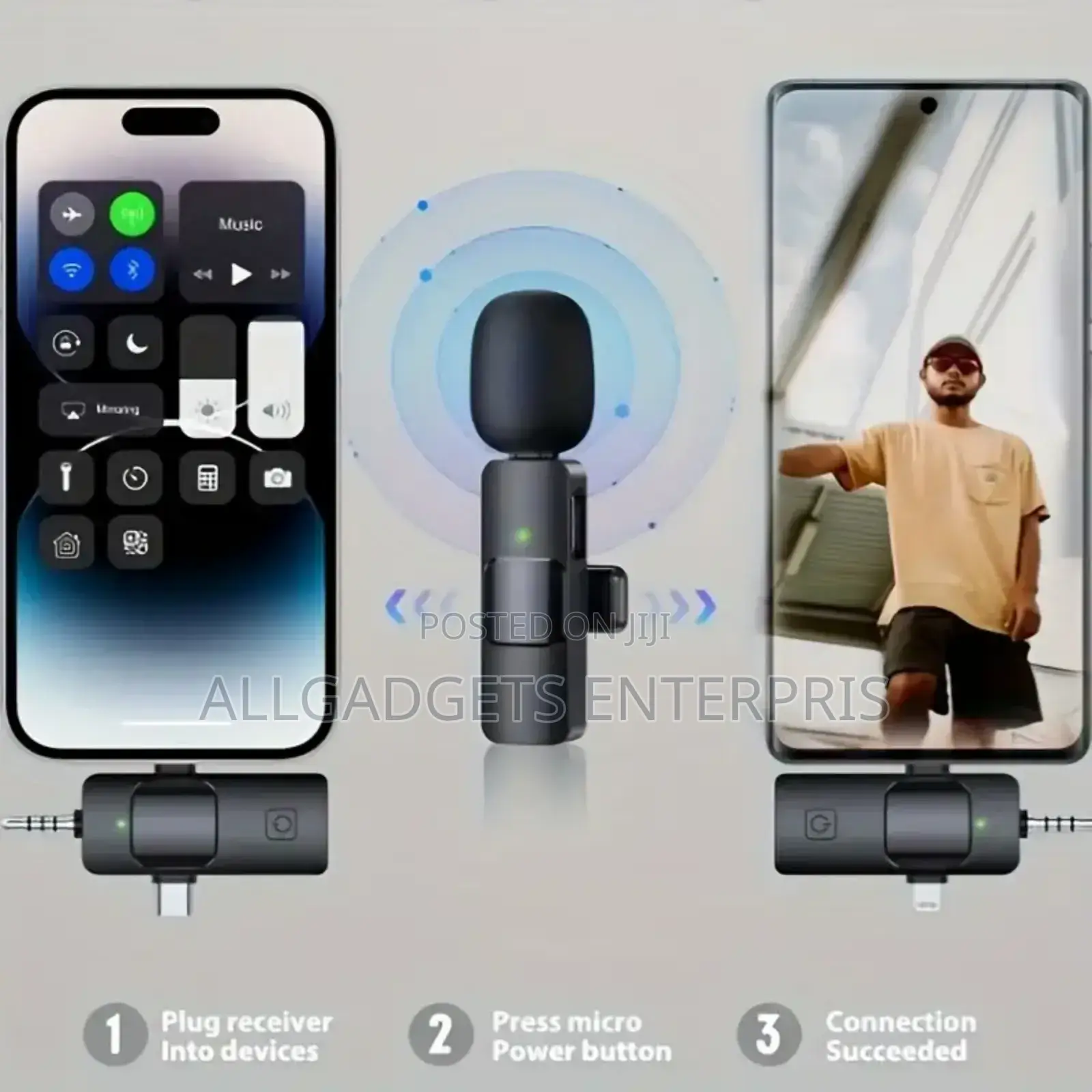 Wireless 3.5mm Lapel Lavalier Double Microphone