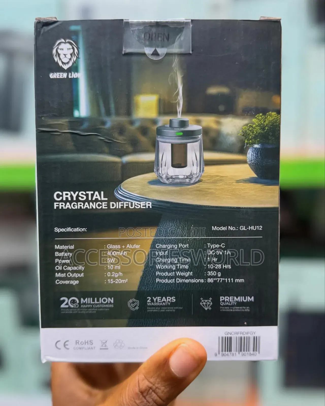 Green Lion Crystal Fragrance Diffuser