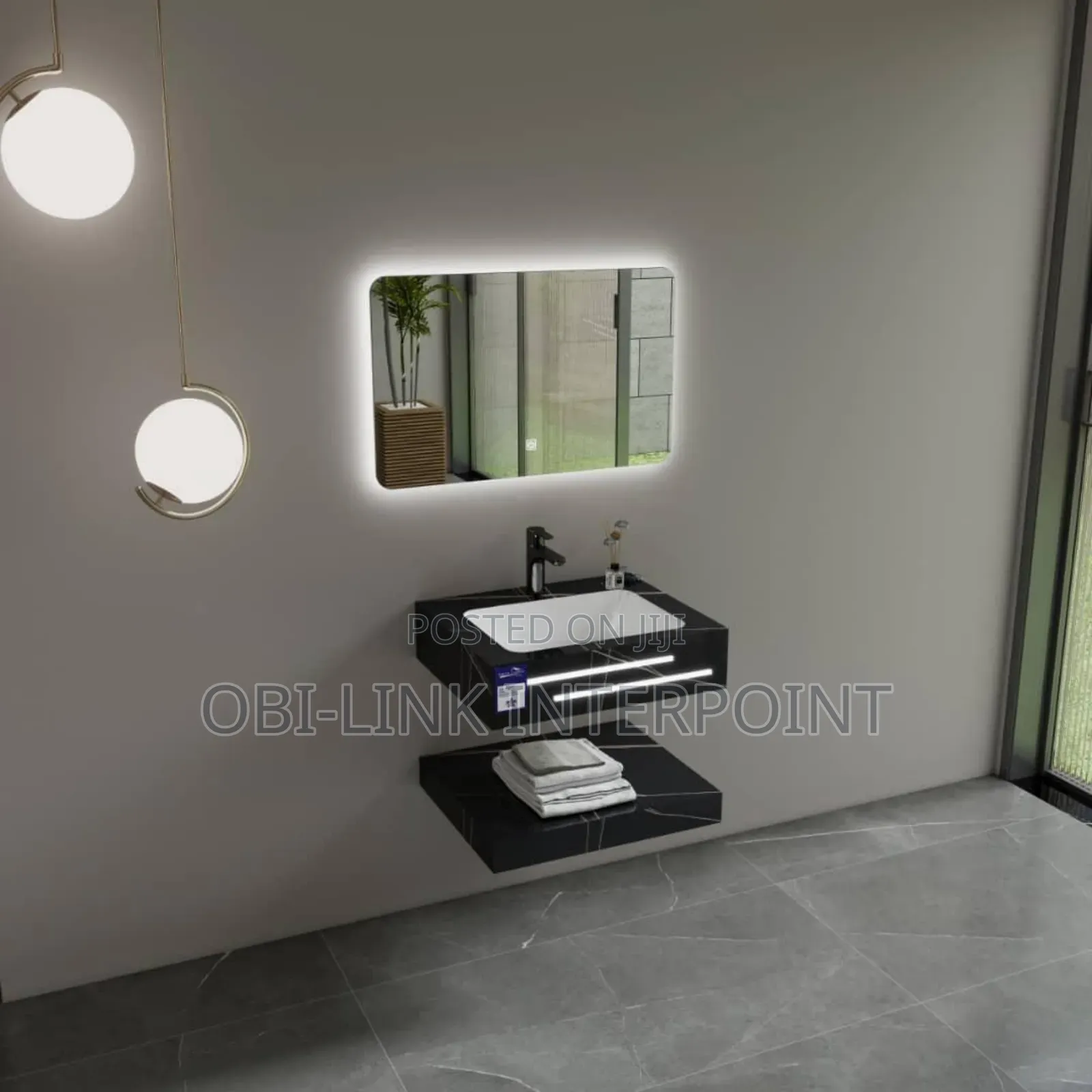 Modern 60cm Cabinet Basin and Mirror