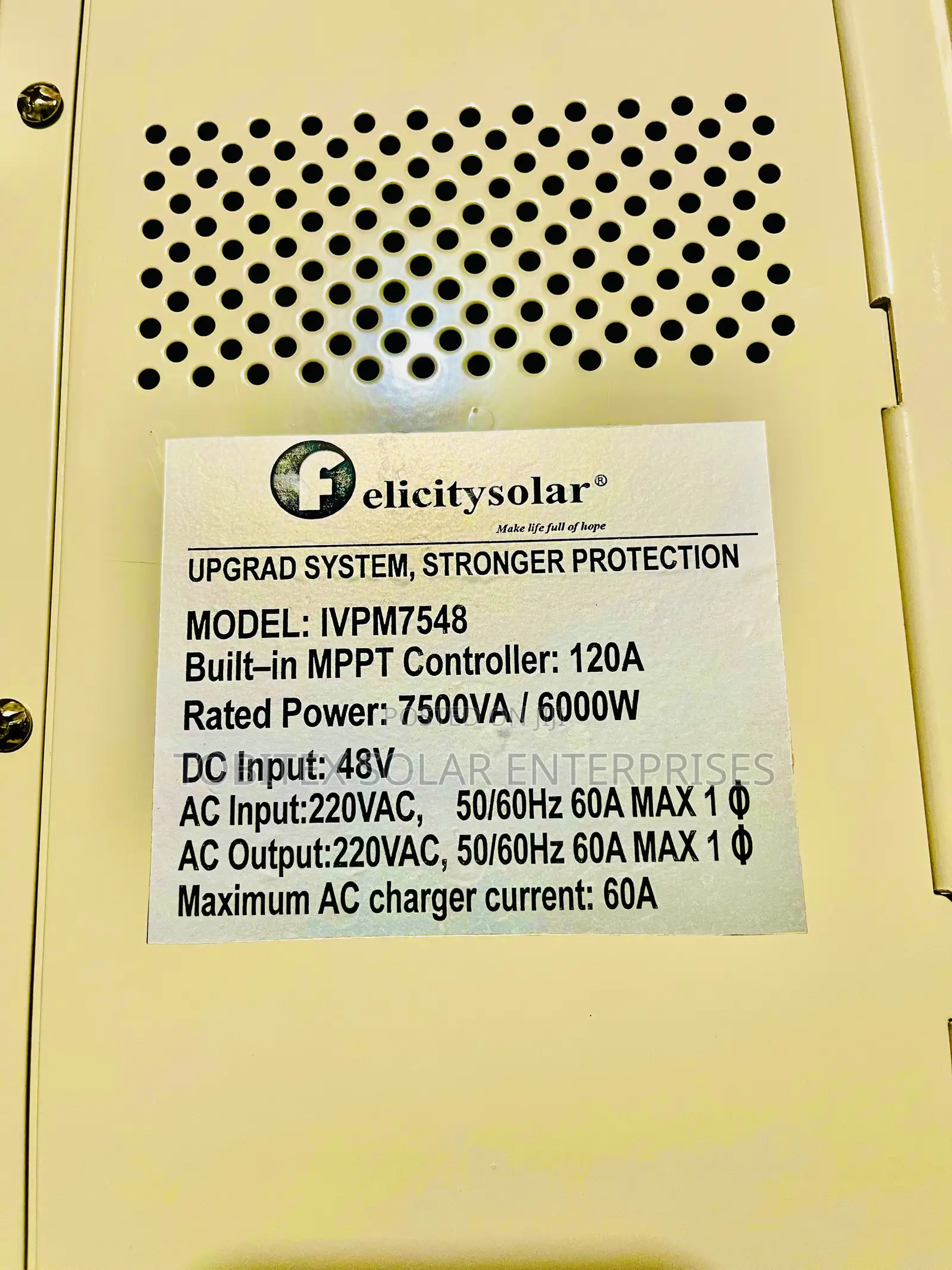 7.5kva Felicity Hybrid Inverter With 120a MPPT