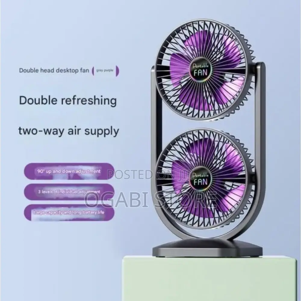 Double Cooling Rechargeable Fan