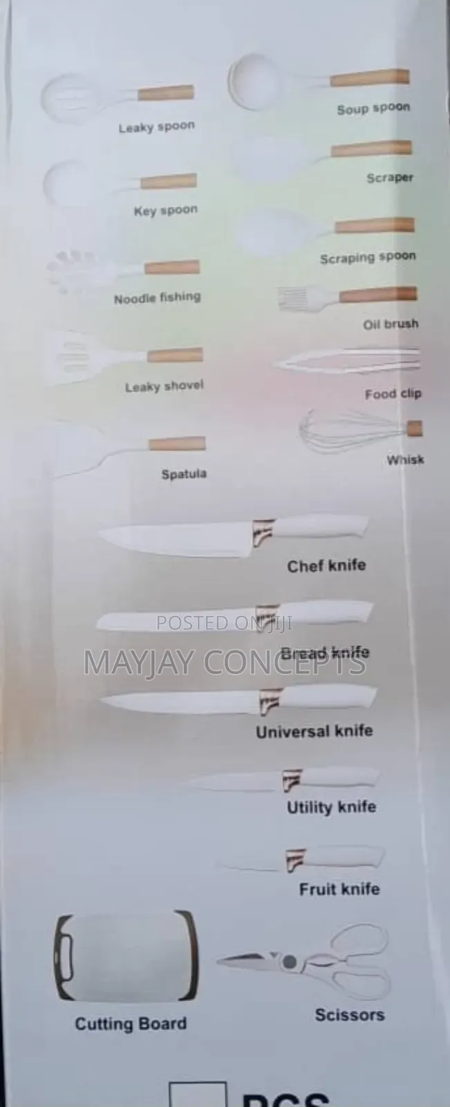 Silicone Non-Stick Pot Cooking Spoon-Set of Knifes,Whisker,Spatula