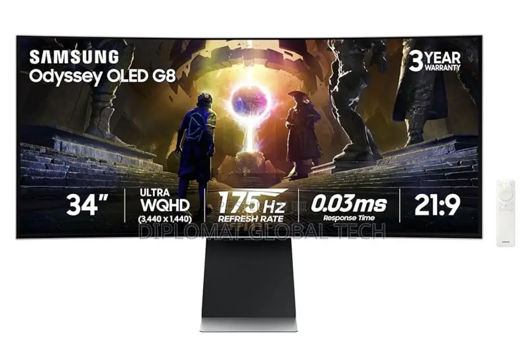 Samsung 34" Odyssey Oled G8 Qd-Oled Curved Gaming Monitor,2024