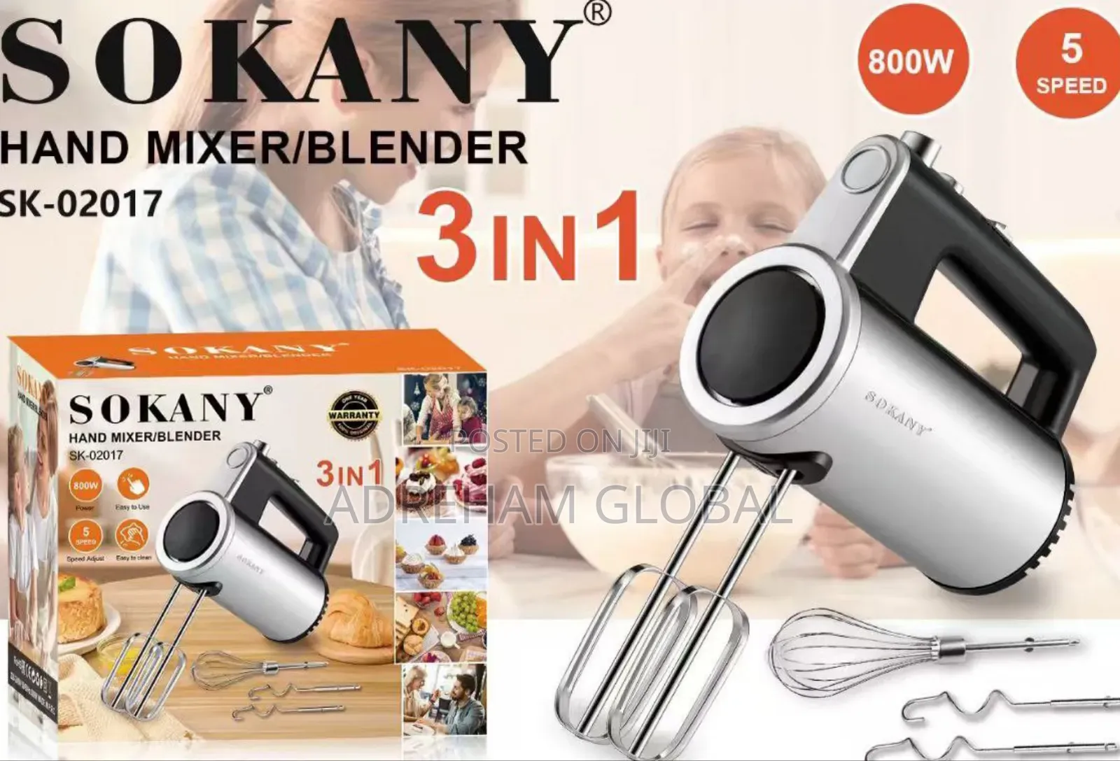 Sokany 02017 
3 in 1 Mixer/Blender