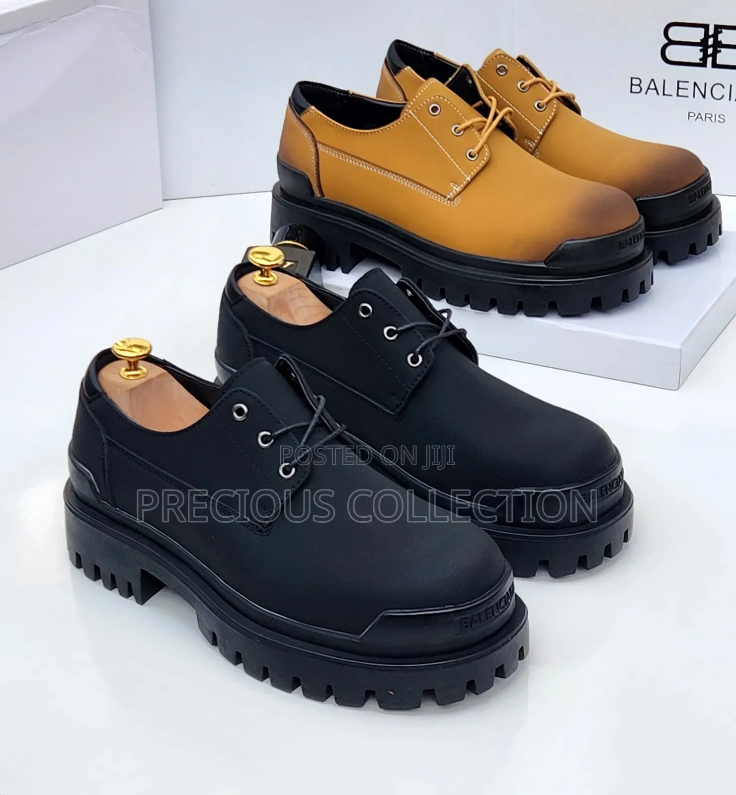Lace Up Balenciaga Chunky Sole Men's Leather Shoe