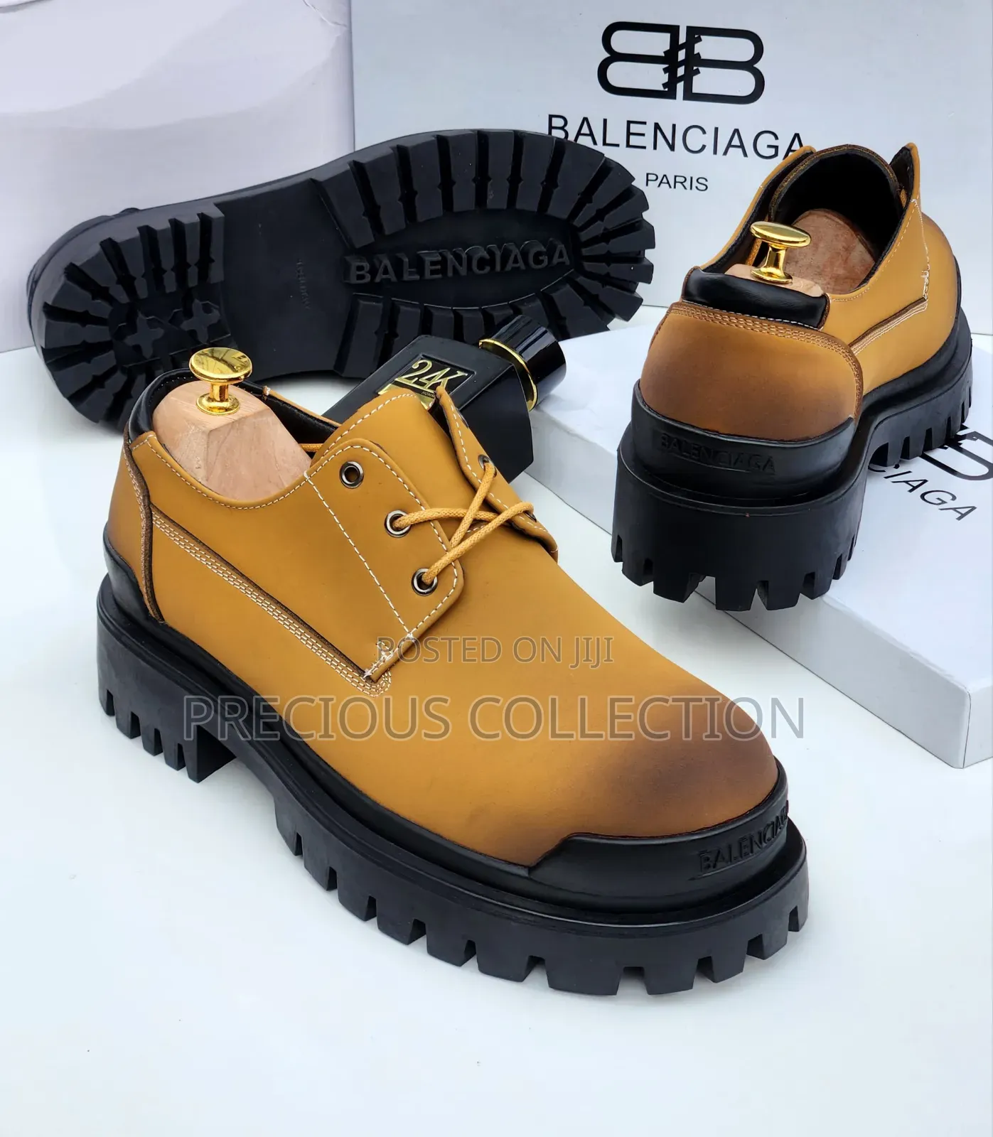 Lace Up Balenciaga Chunky Sole Men's Leather Shoe