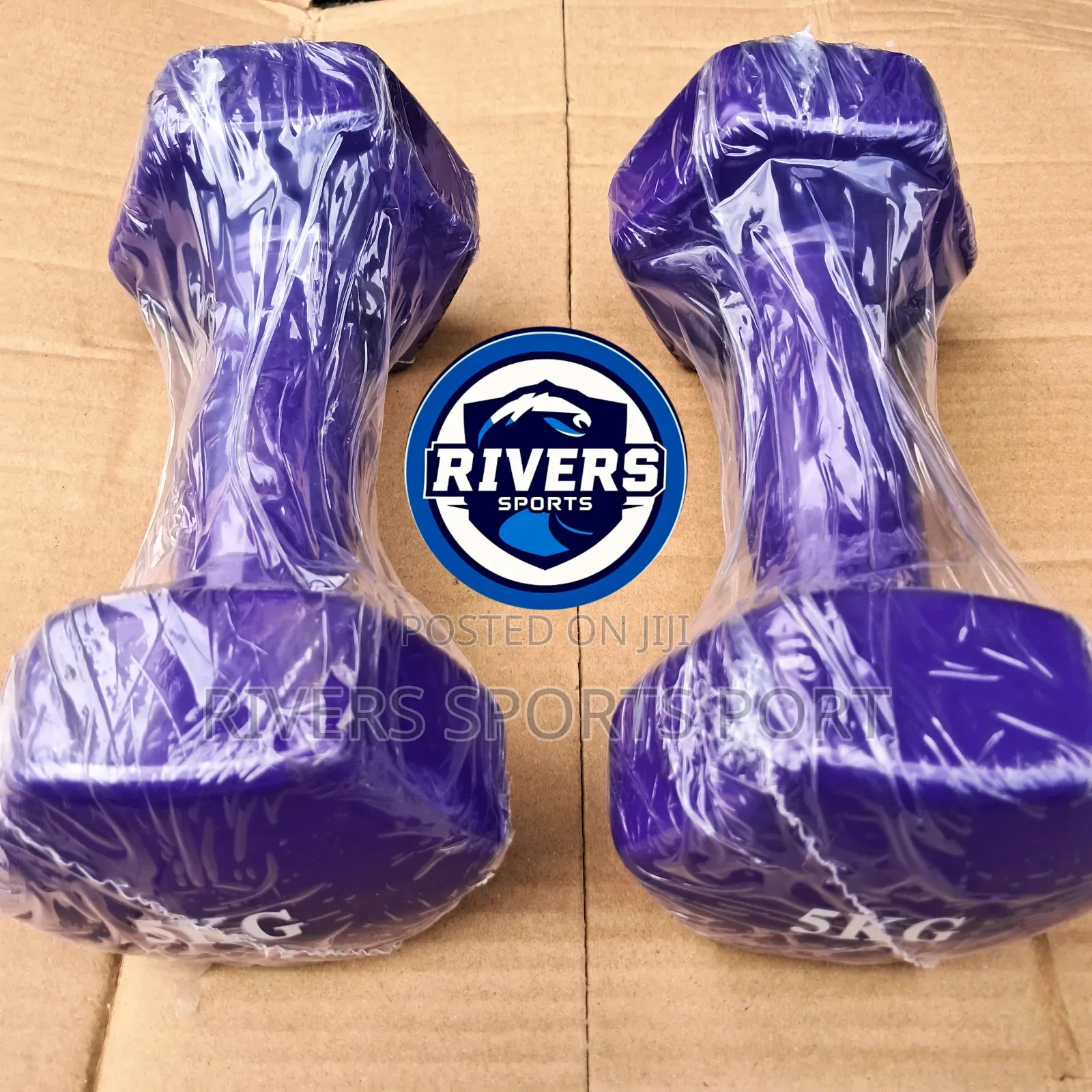 A Pair of 5kg Vinyl Dumbbell