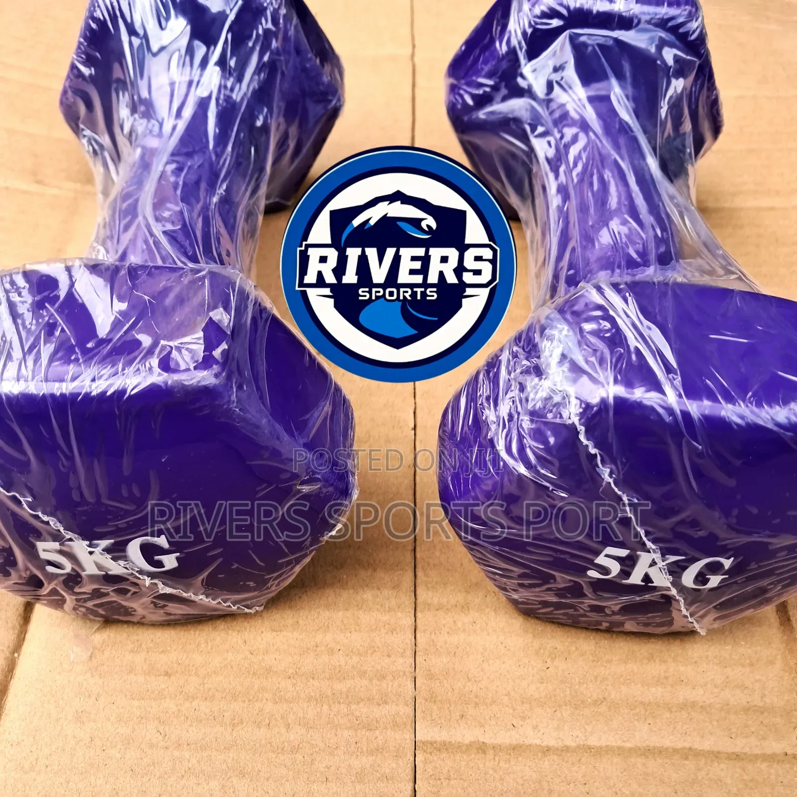 A Pair of 5kg Vinyl Dumbbell