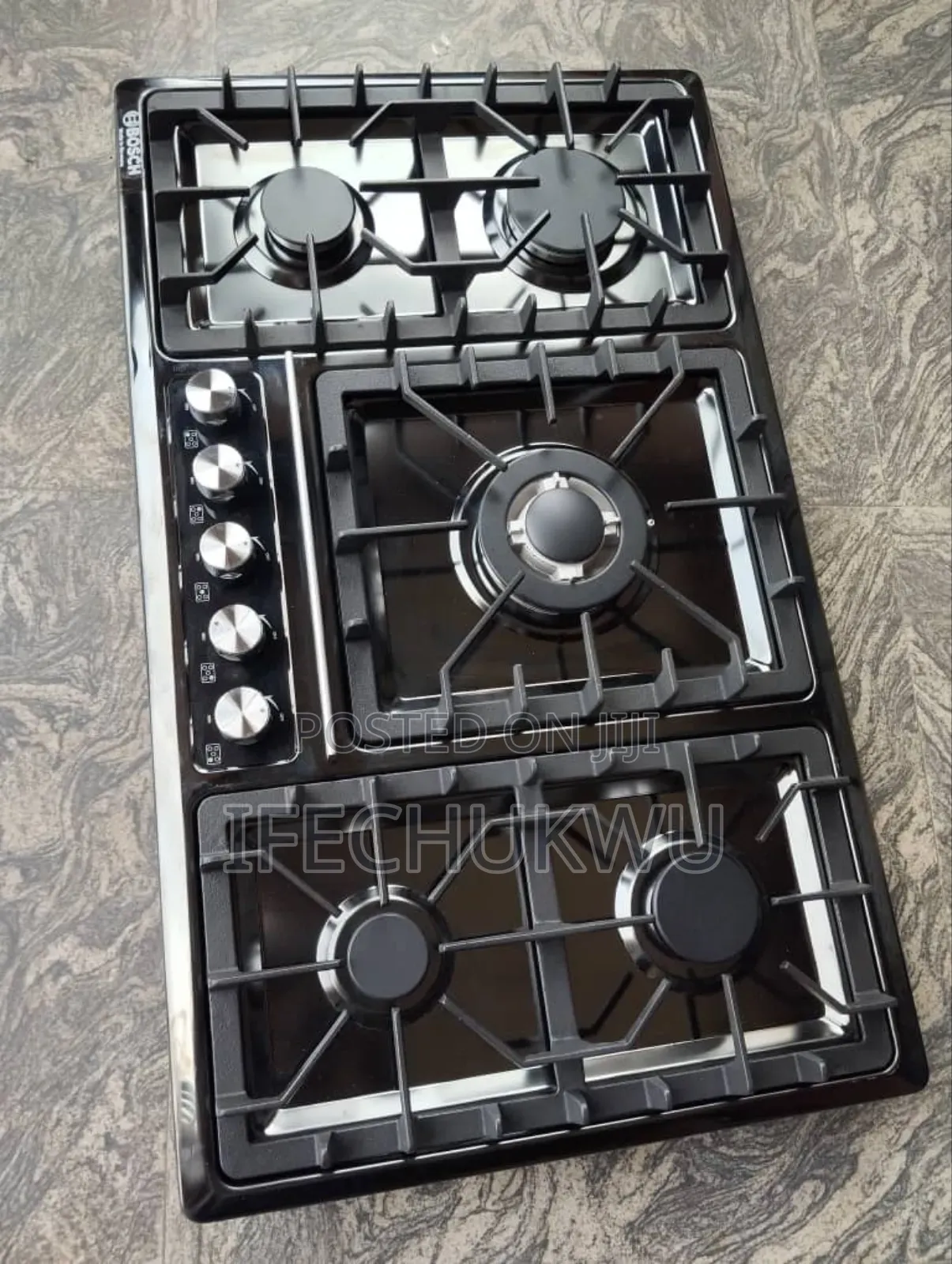 Original Bosch Black Stainless Steel Inbuilt Gas Cooker Hob Automatic