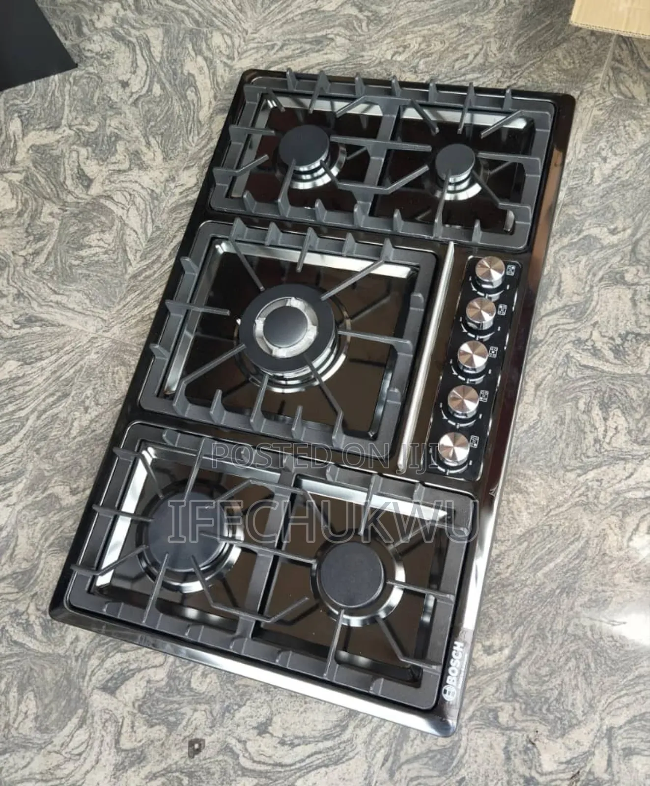 Original Bosch Black Stainless Steel Inbuilt Gas Cooker Hob Automatic