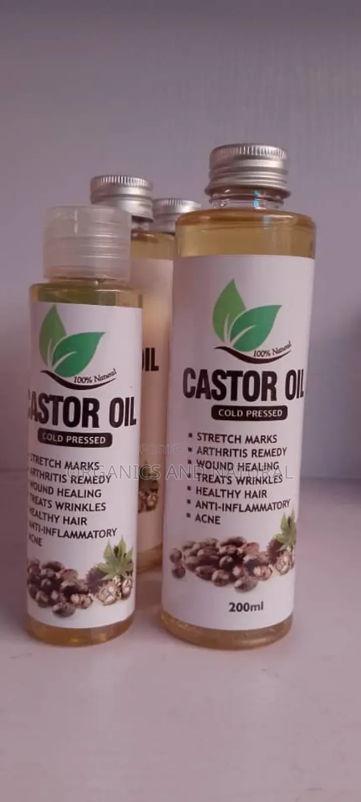 Cold Pressed 100% Natural and Undiluted Castor Oil