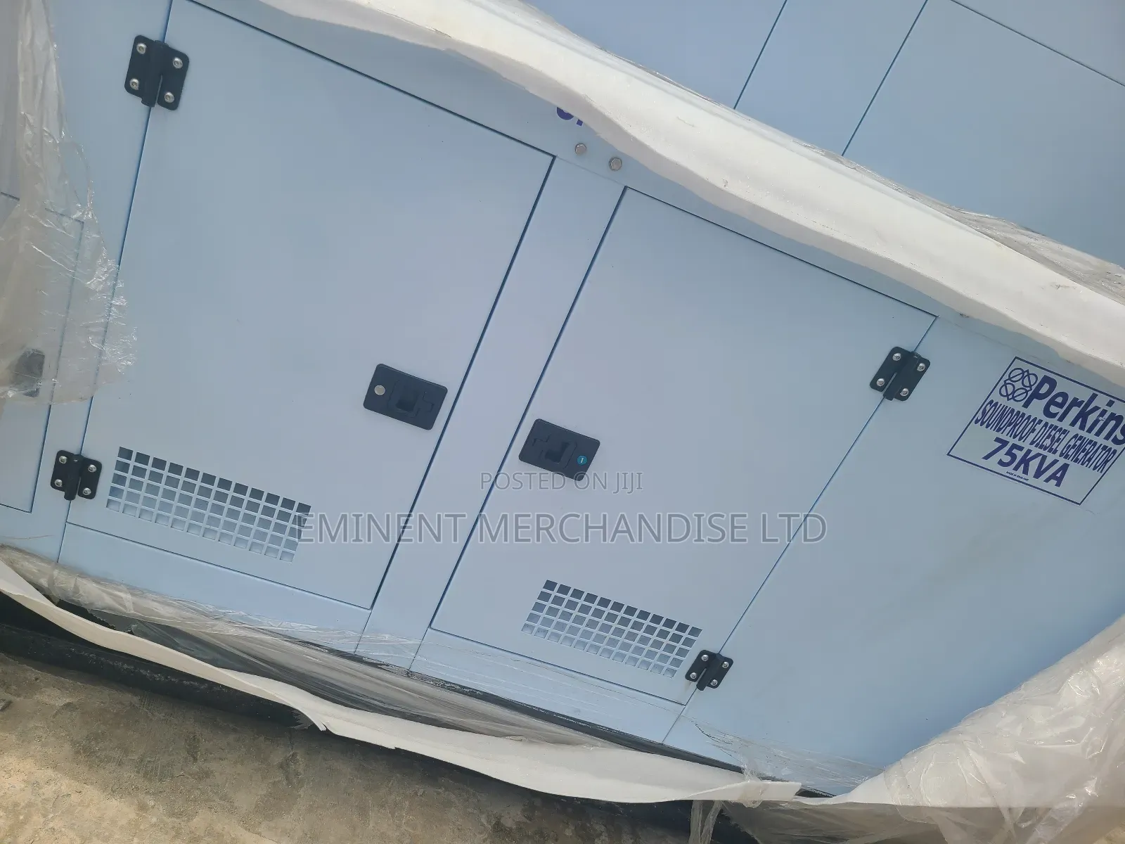 White Perkins 75kva Soundproof Generator